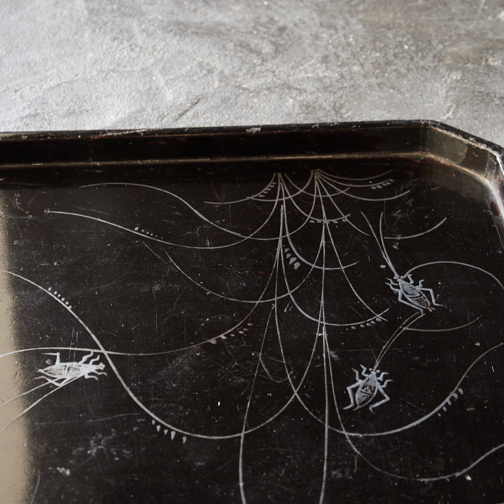 Autumn Grass and Crickets Maki-e Sumi-kiri Tray Edo Period/1603-1867CE