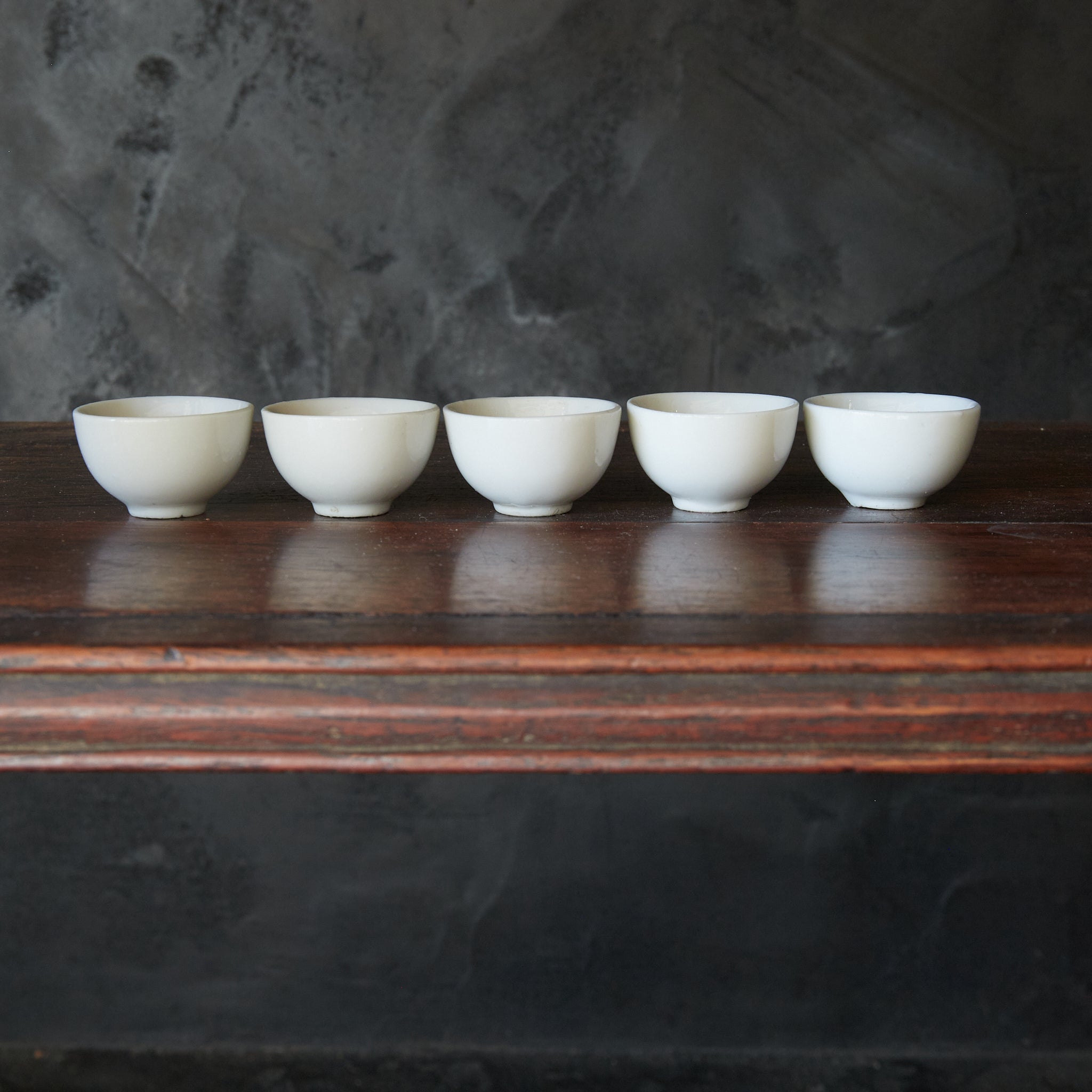 Qing White Porcelain Jade Bowl, Sencha Bowl, Chinese Tea Cup, Set of 5, Qing Dynasty/1616-1911CE