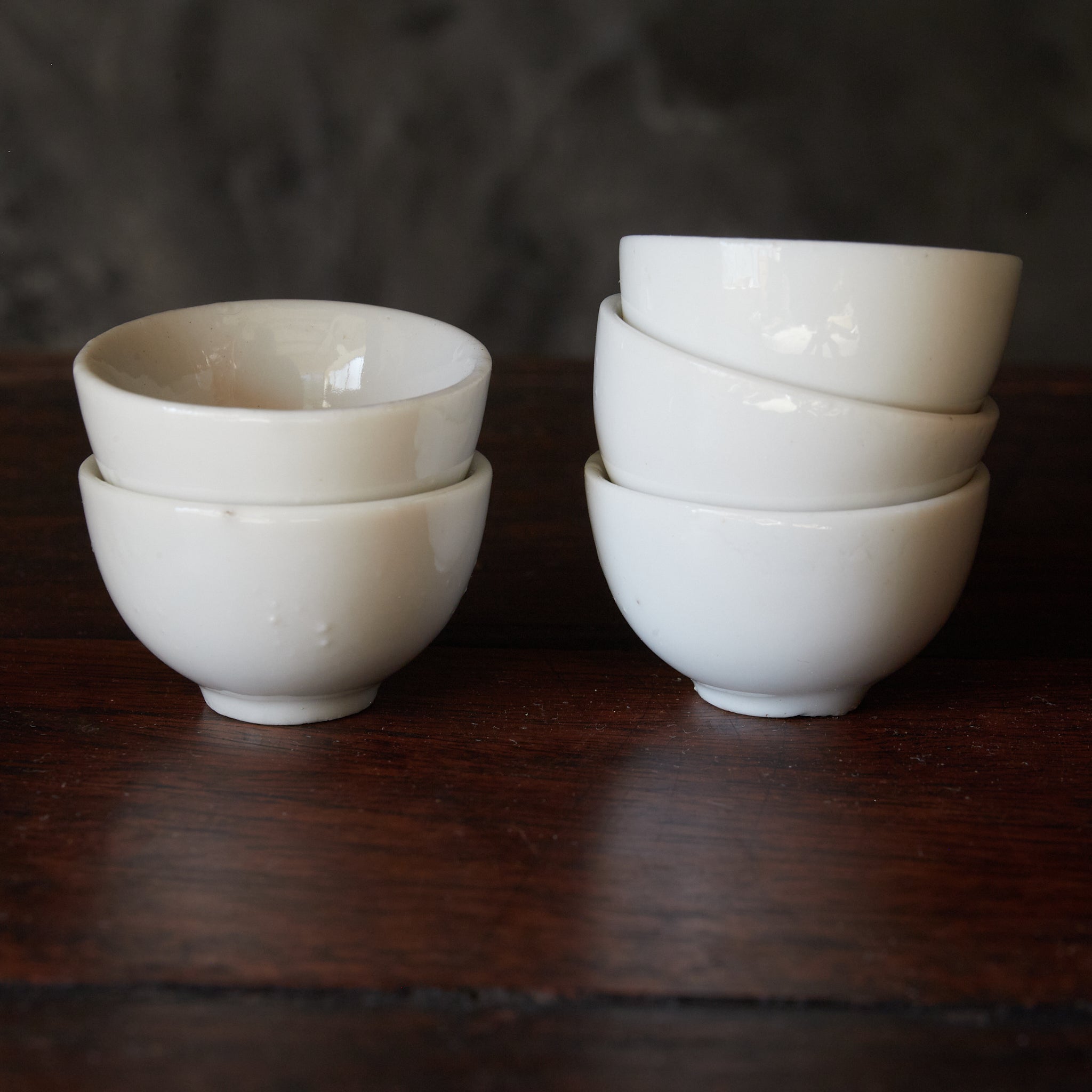 Qing White Porcelain Jade Bowl, Sencha Bowl, Chinese Tea Cup, Set of 5, Qing Dynasty/1616-1911CE