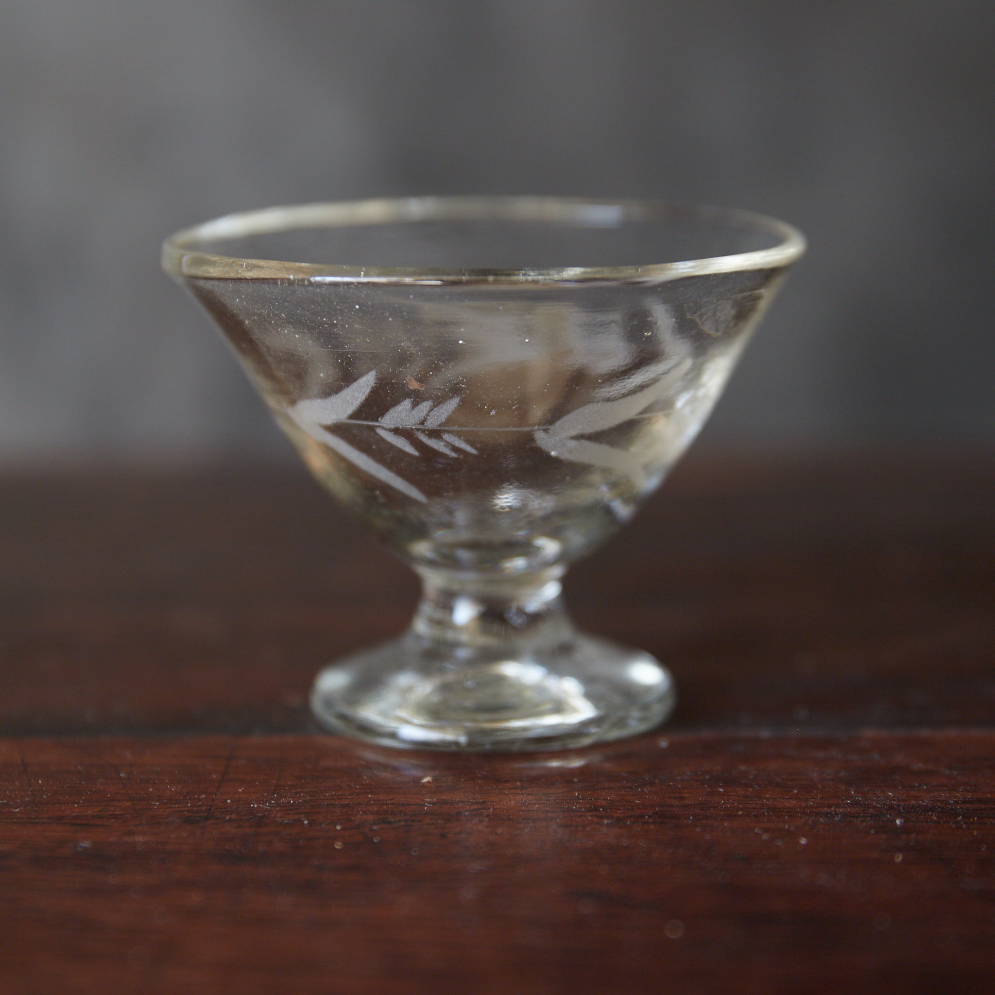 Meiji Cut glass sake cup with pedestal, with packaging, Meiji period/1868-1912CE