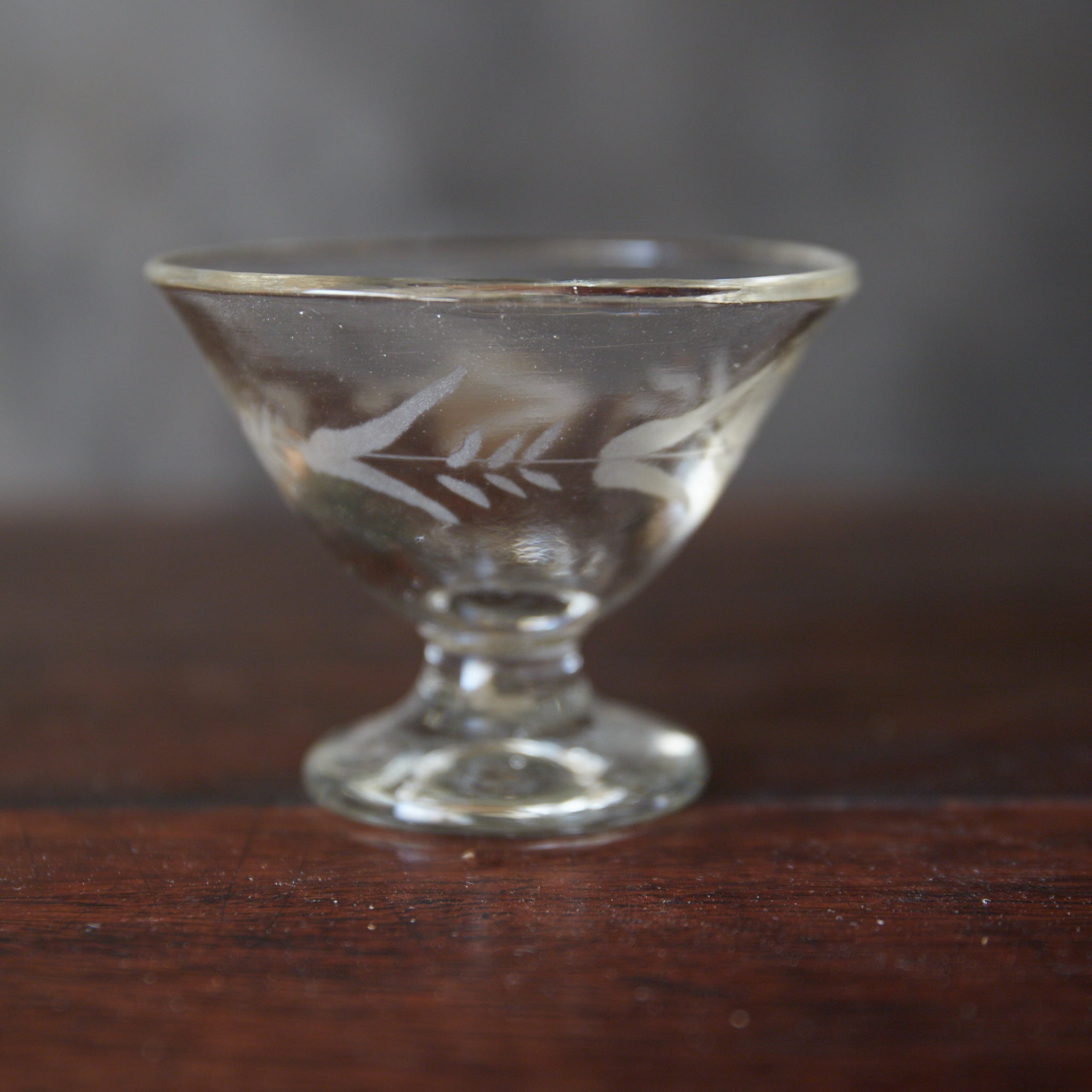 Meiji Cut glass sake cup with pedestal, with packaging, Meiji period/1868-1912CE