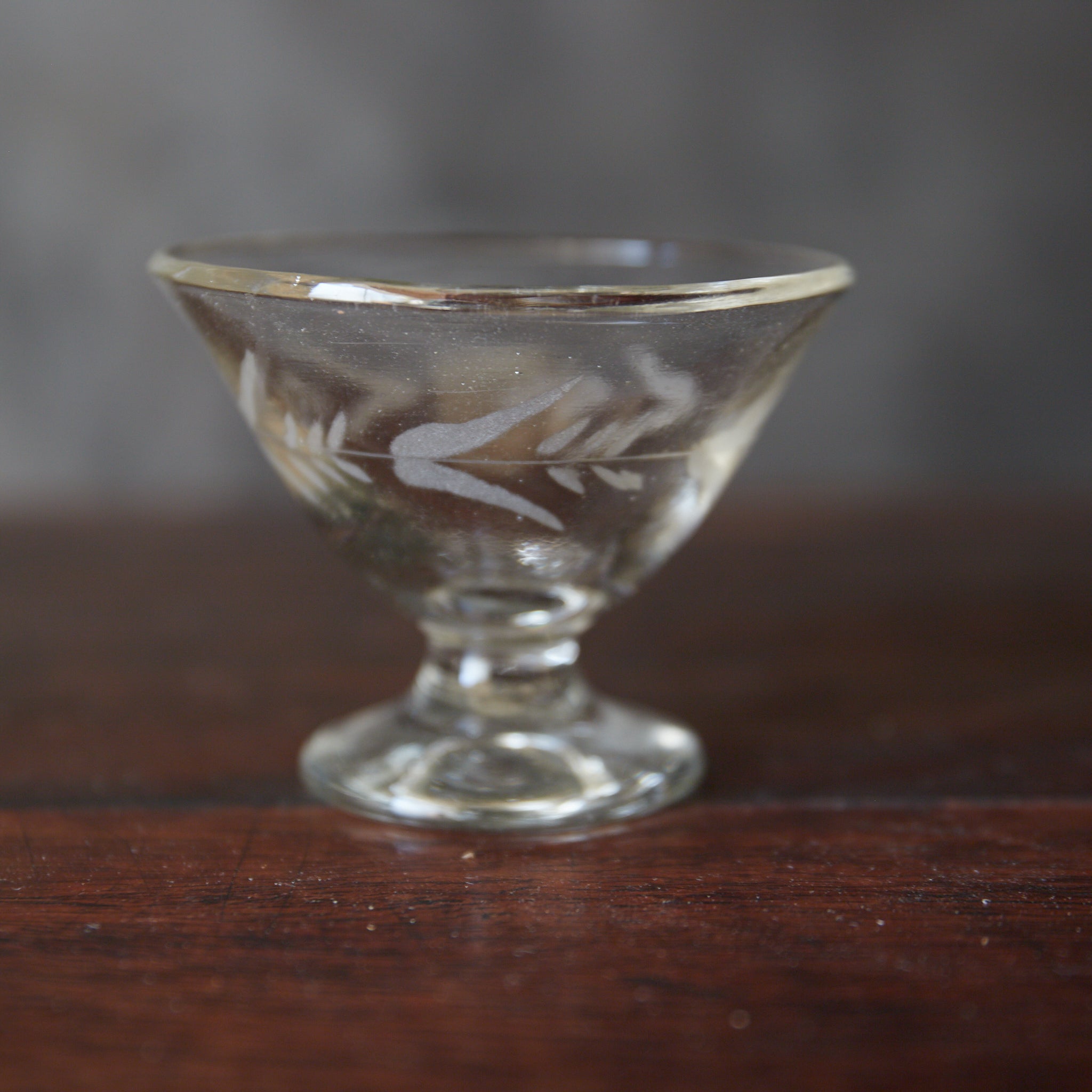 Meiji Cut glass sake cup with pedestal, with packaging, Meiji period/1868-1912CE