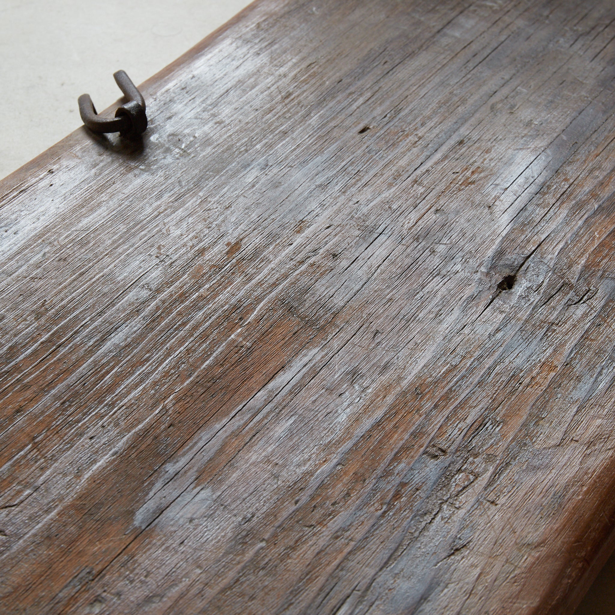 Yi Dynasty Well-worn iron-ringed wooden flower stand and tea stand Joseon Dynasty/1392-1897CE