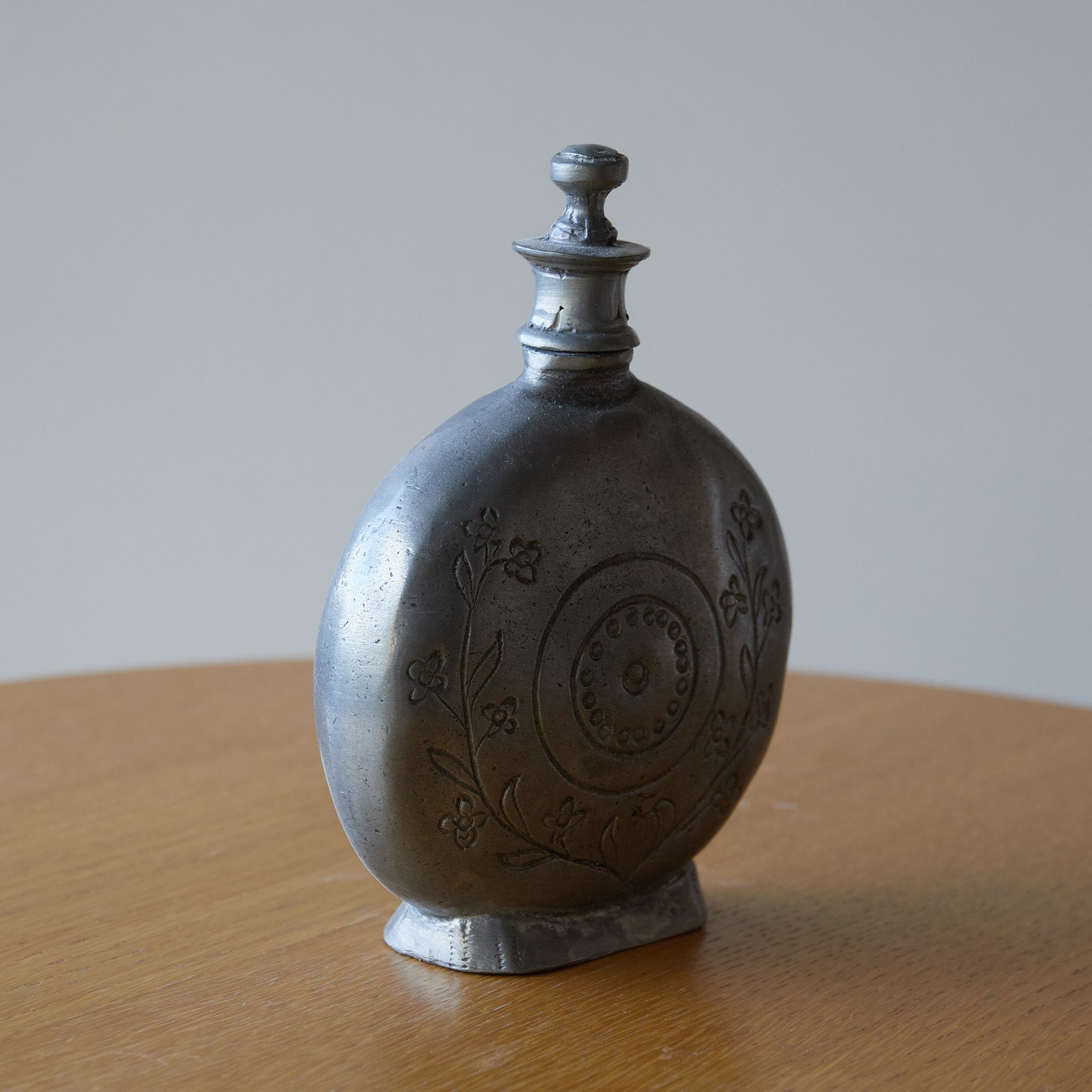 19th Century Antique Pewter Flask 19th-20th Century