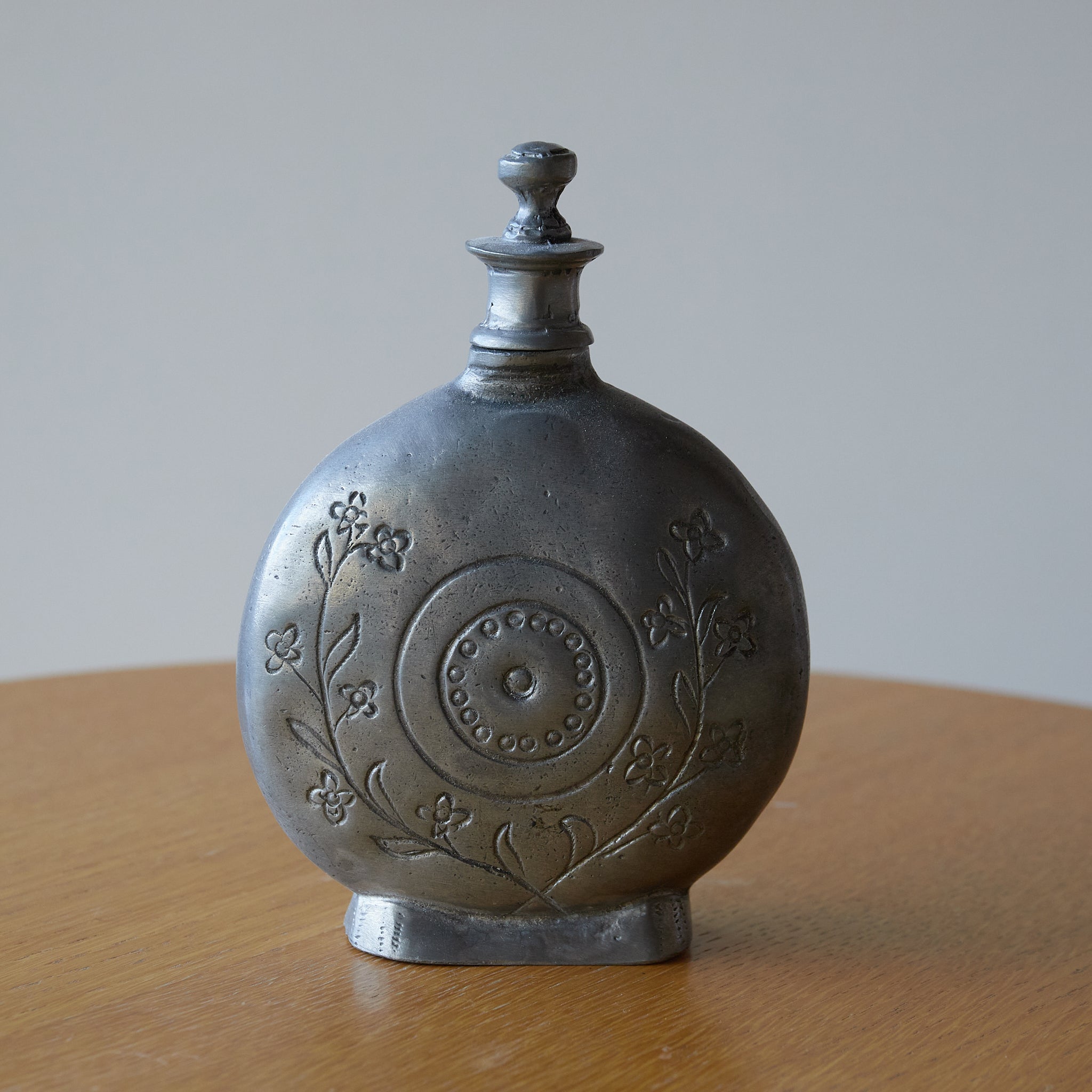 19th Century Antique Pewter Flask 19th-20th Century