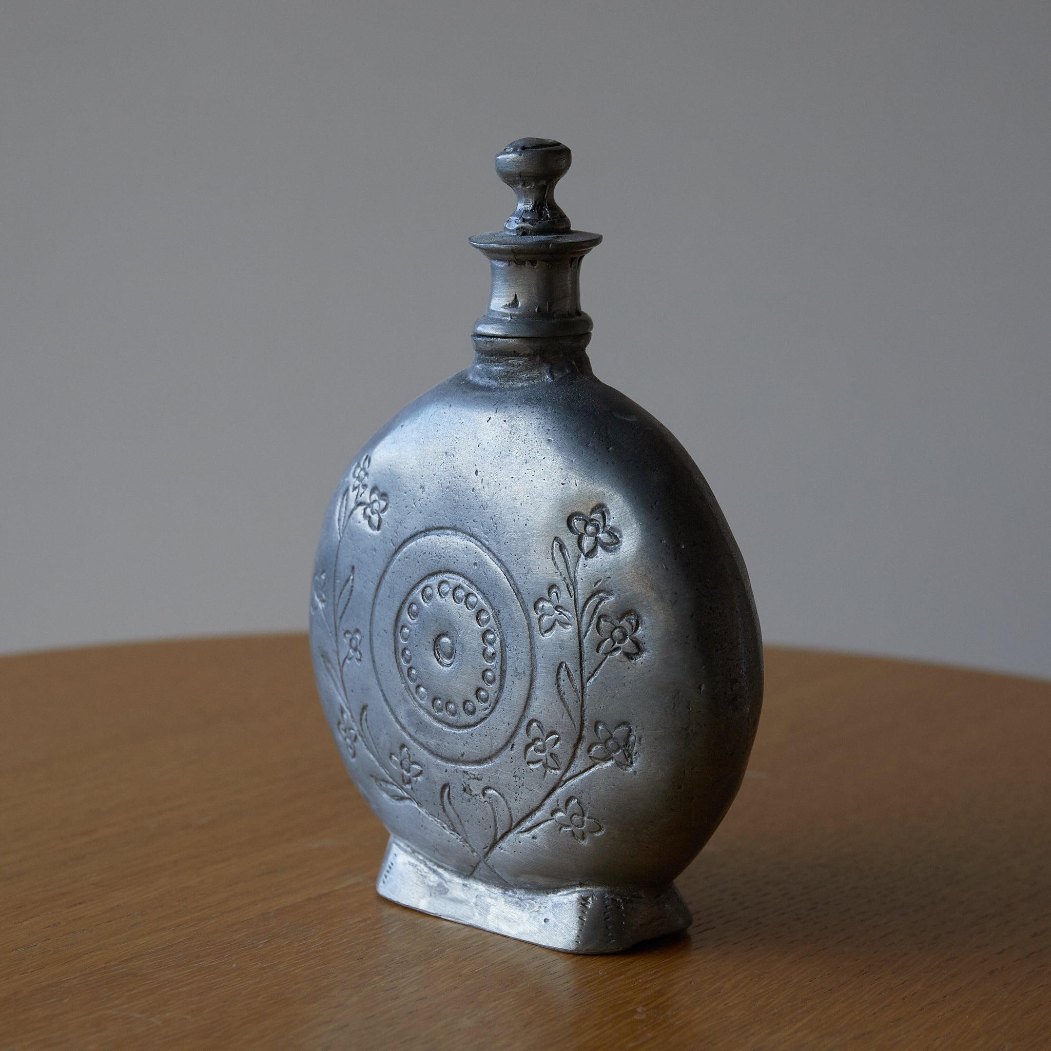 19th Century Antique Pewter Flask 19th-20th Century