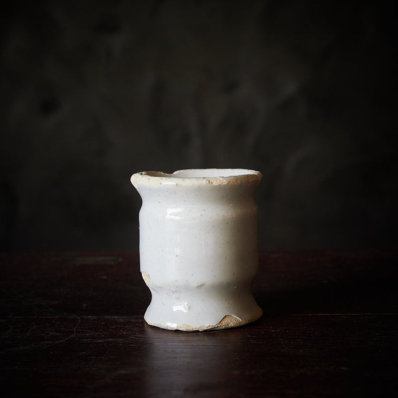 SMALL ALBARELLO-STYLE JAR, Delftware, white-glazed, Dutch, 18th century, Early Modern Period（16th–19th centuries）
