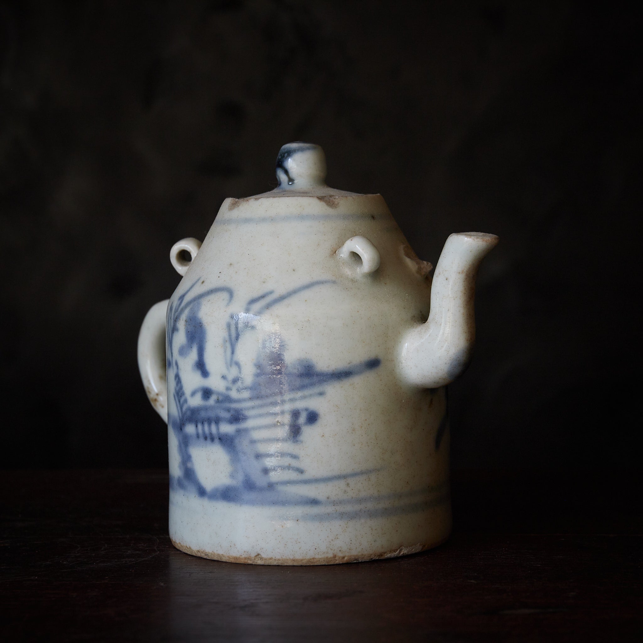 茶道具 染付 花蝶紋 水注 瓶 美品 明代 古染付水注（1368–1644CE） | 入蘆花（ロカニイル）