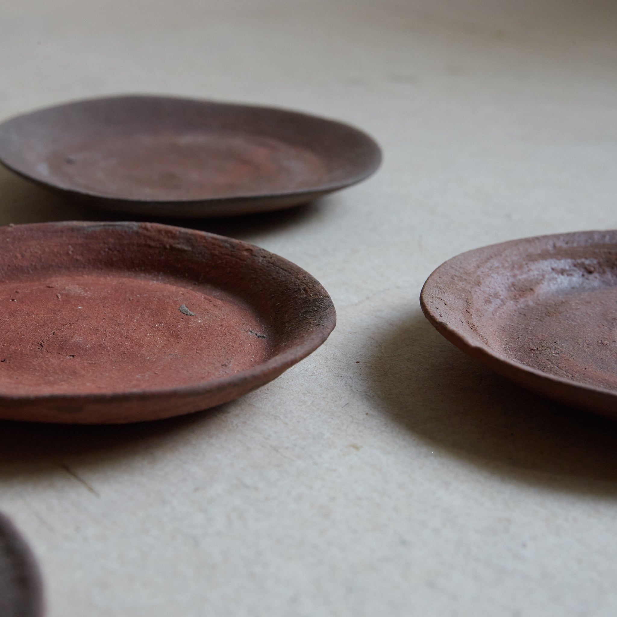 大正時代の陶器 明治–大正時代 備前菓子皿 5客揃（1868–1926CE） | 入蘆花