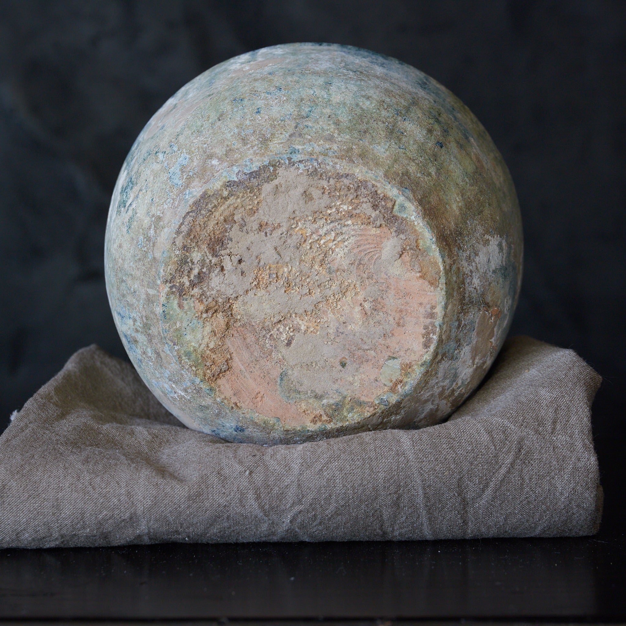 漢代 銀化緑釉小壷（206BCE–220CE） | 入蘆花（ロカニイル）