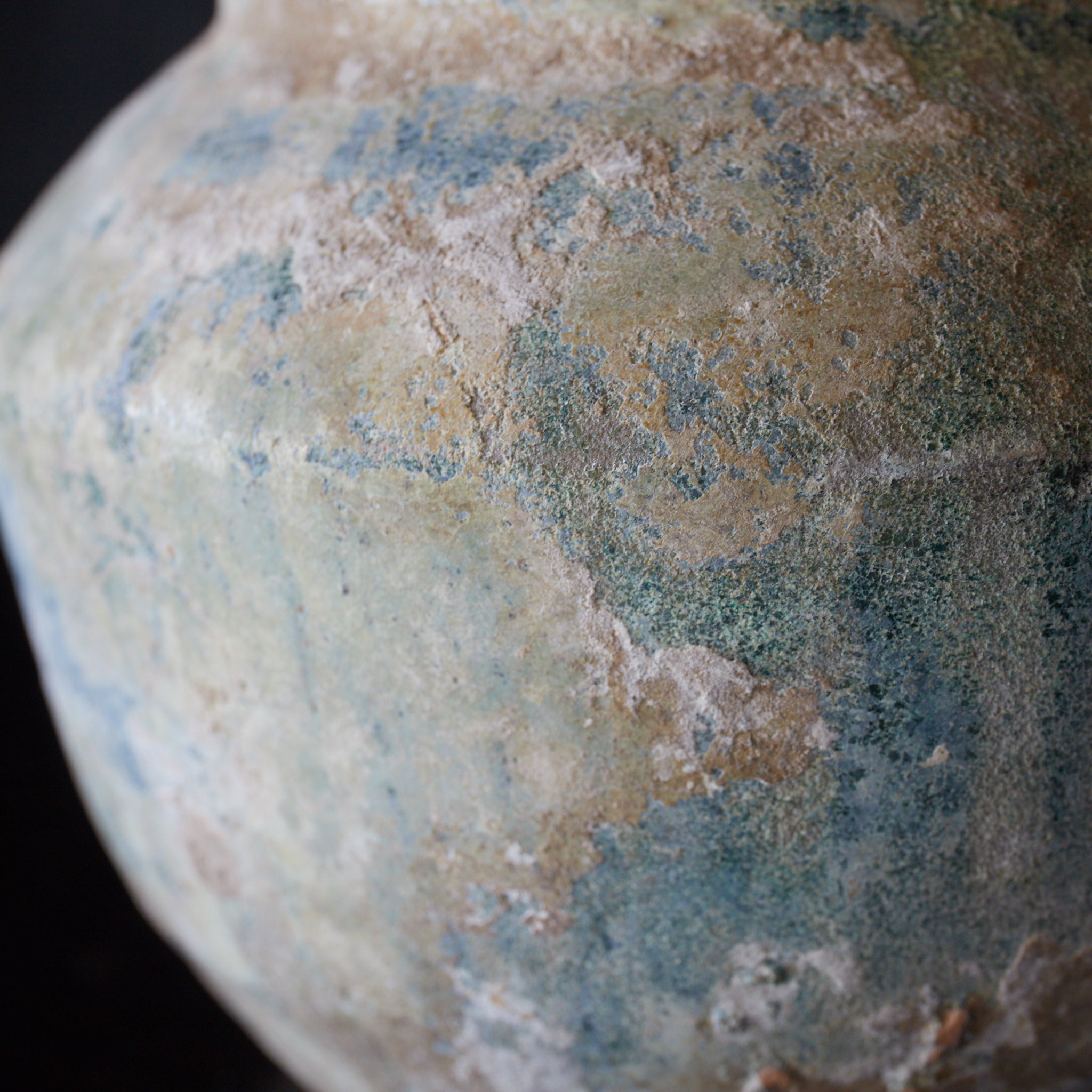 SMALL JAR, Iridescent green-glazed, Han Dynasty（206BCE–220CE）