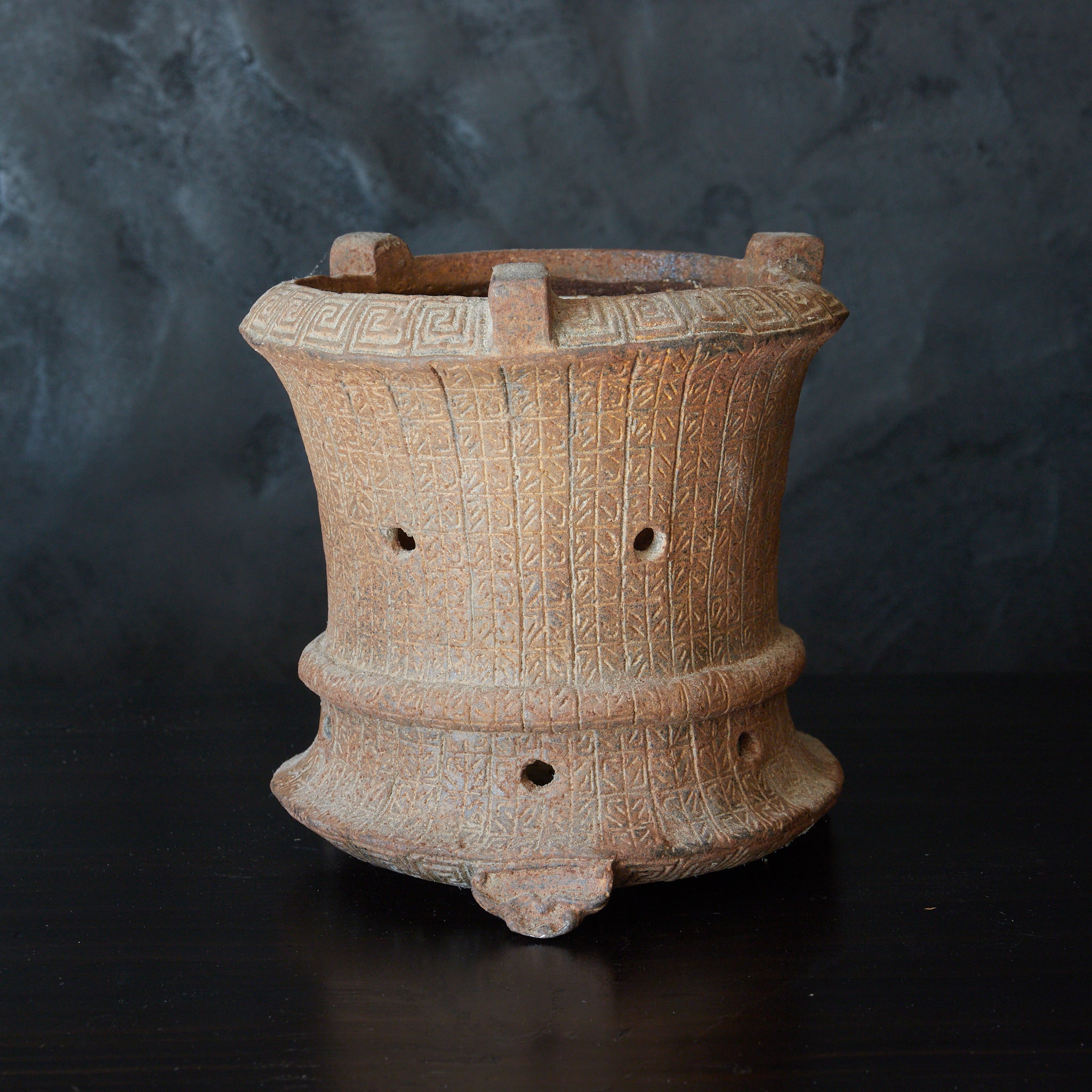 送料無料亀文堂初期作品江戸時代天保13年（1842年）古銅野点薬缶/野燗炉　共箱 送料無料亀文堂初期作品江戸時代天保13年（1842年）古銅野点薬缶/野燗