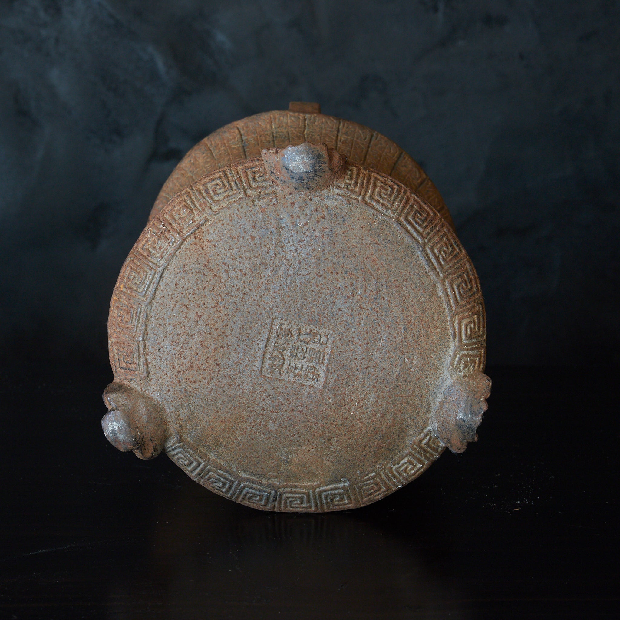 送料無料亀文堂初期作品江戸時代天保13年（1842年）古銅野点薬缶/野燗炉　共箱 送料無料亀文堂初期作品江戸時代天保13年（1842年）古銅野点薬缶/野燗