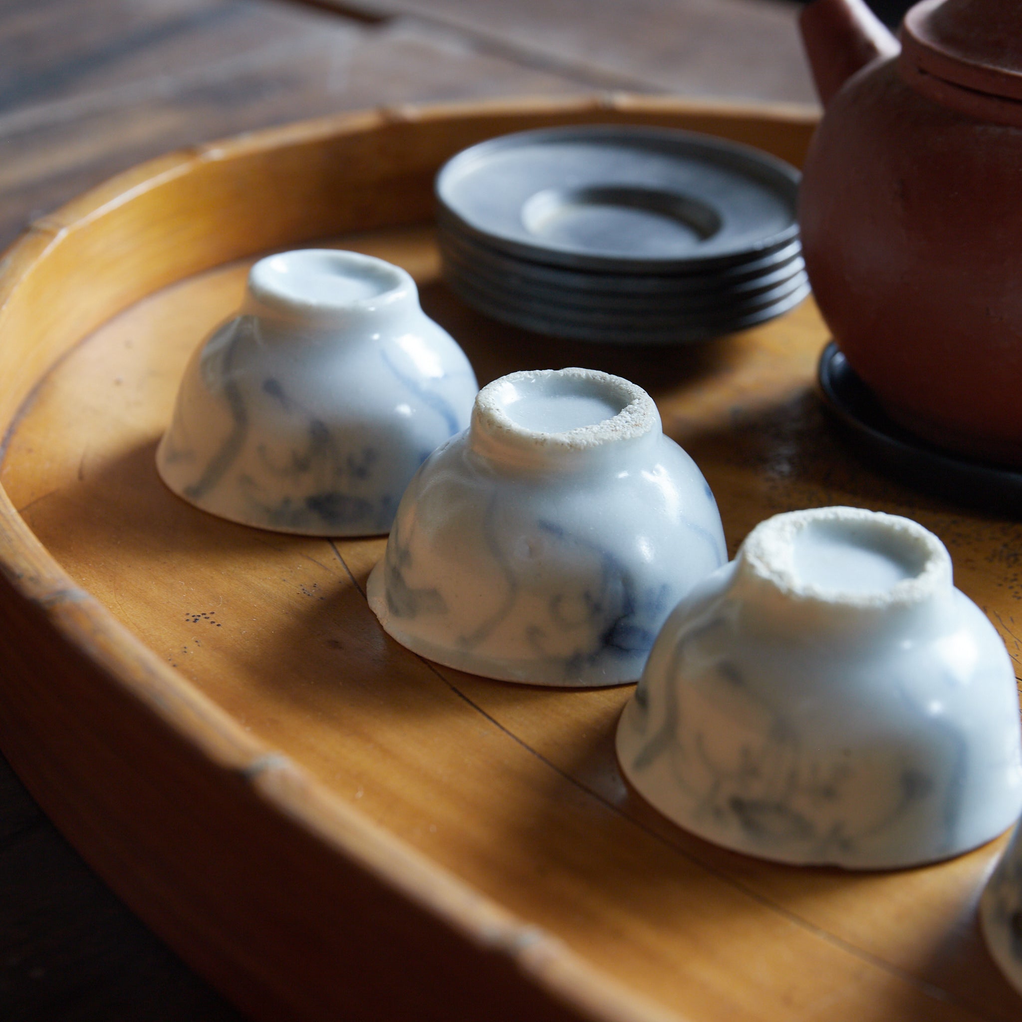 明治–大正時代 竹彫山水図煎茶盆（1868–1926CE） | 入蘆花（ロカニイル）