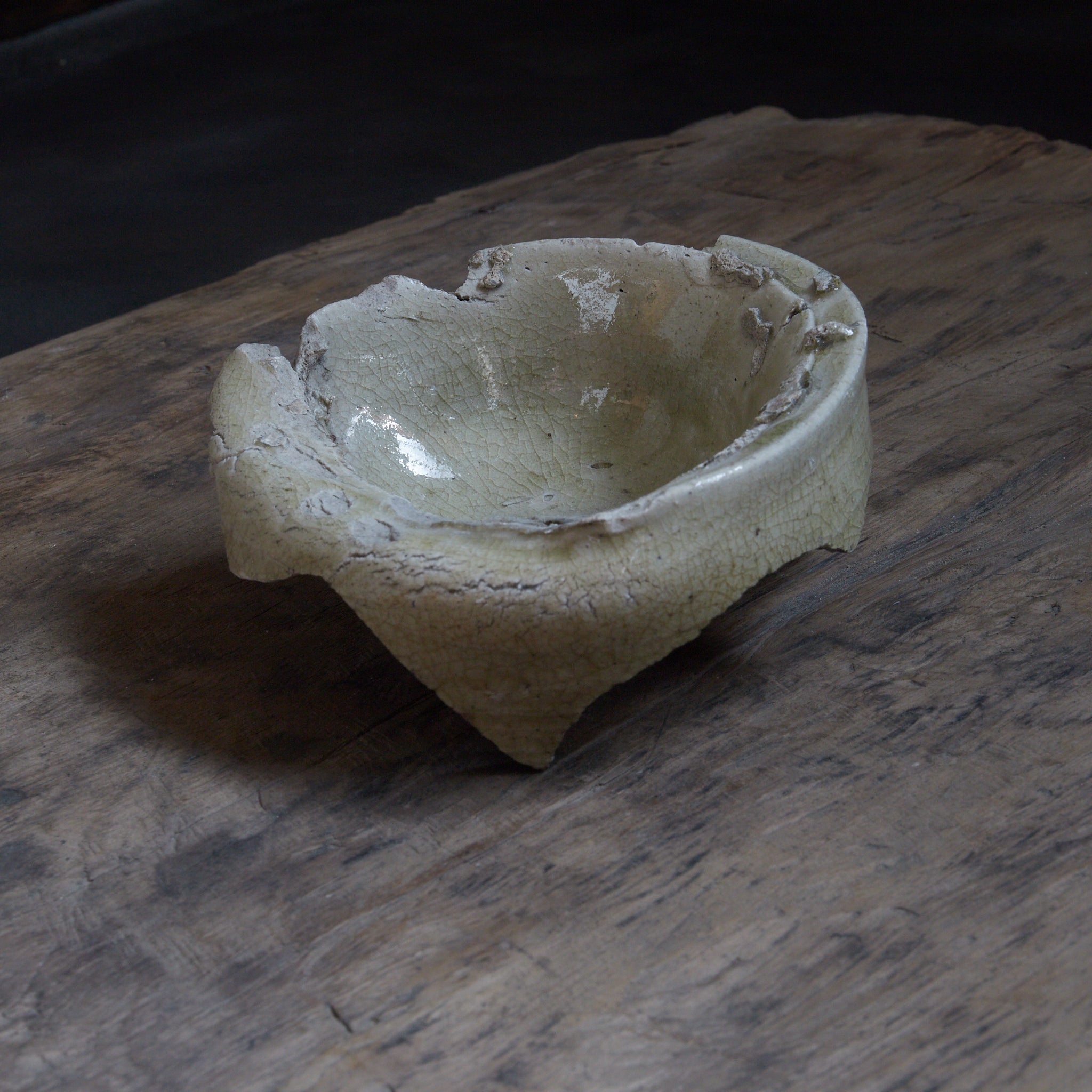 KILN-DAMAGED TEA BOWL WITH FIRING ADHESION, Ko-Seto, Muromachi Period（1336–1573CE）