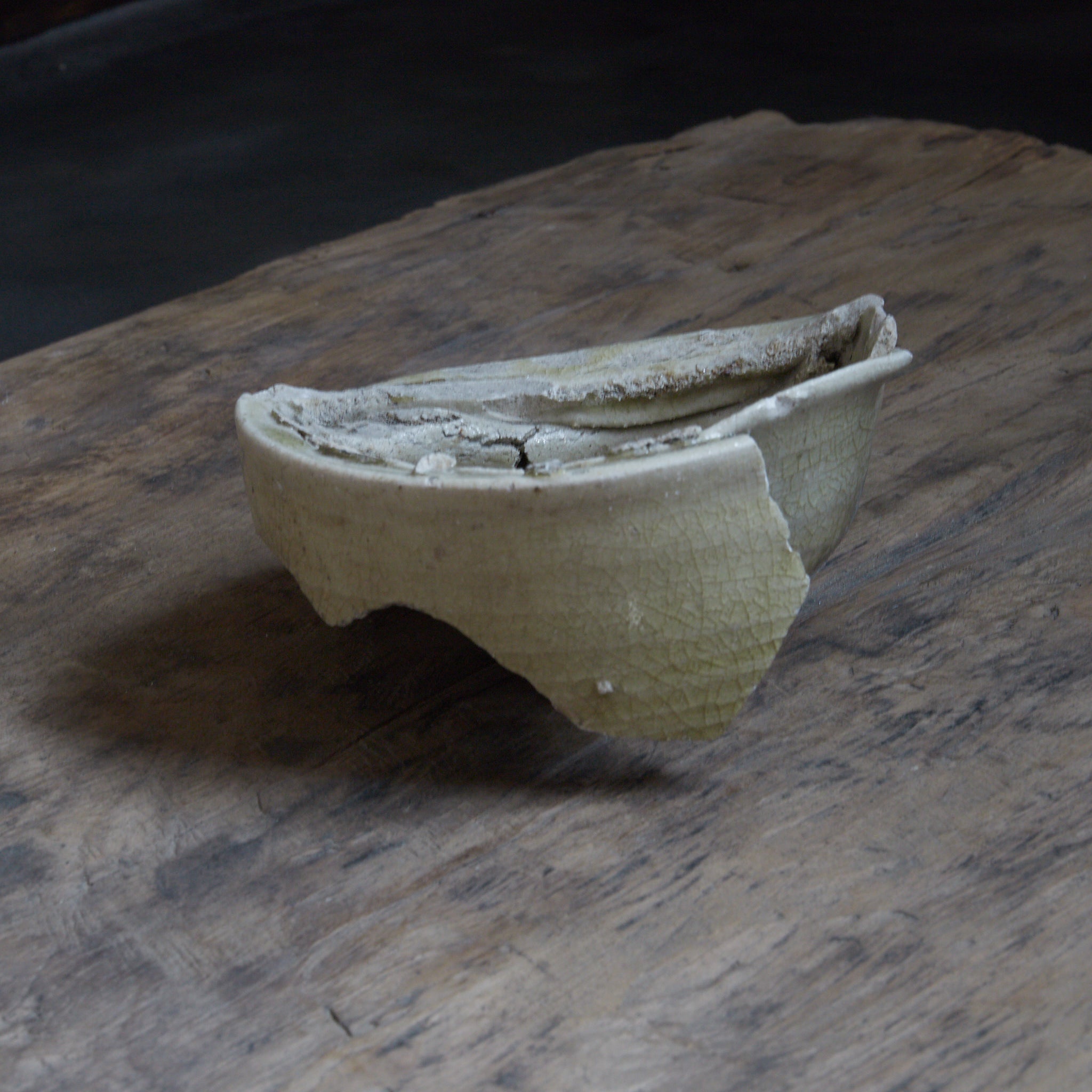 KILN-DAMAGED TEA BOWL WITH FIRING ADHESION, Ko-Seto, Muromachi Period（1336–1573CE）