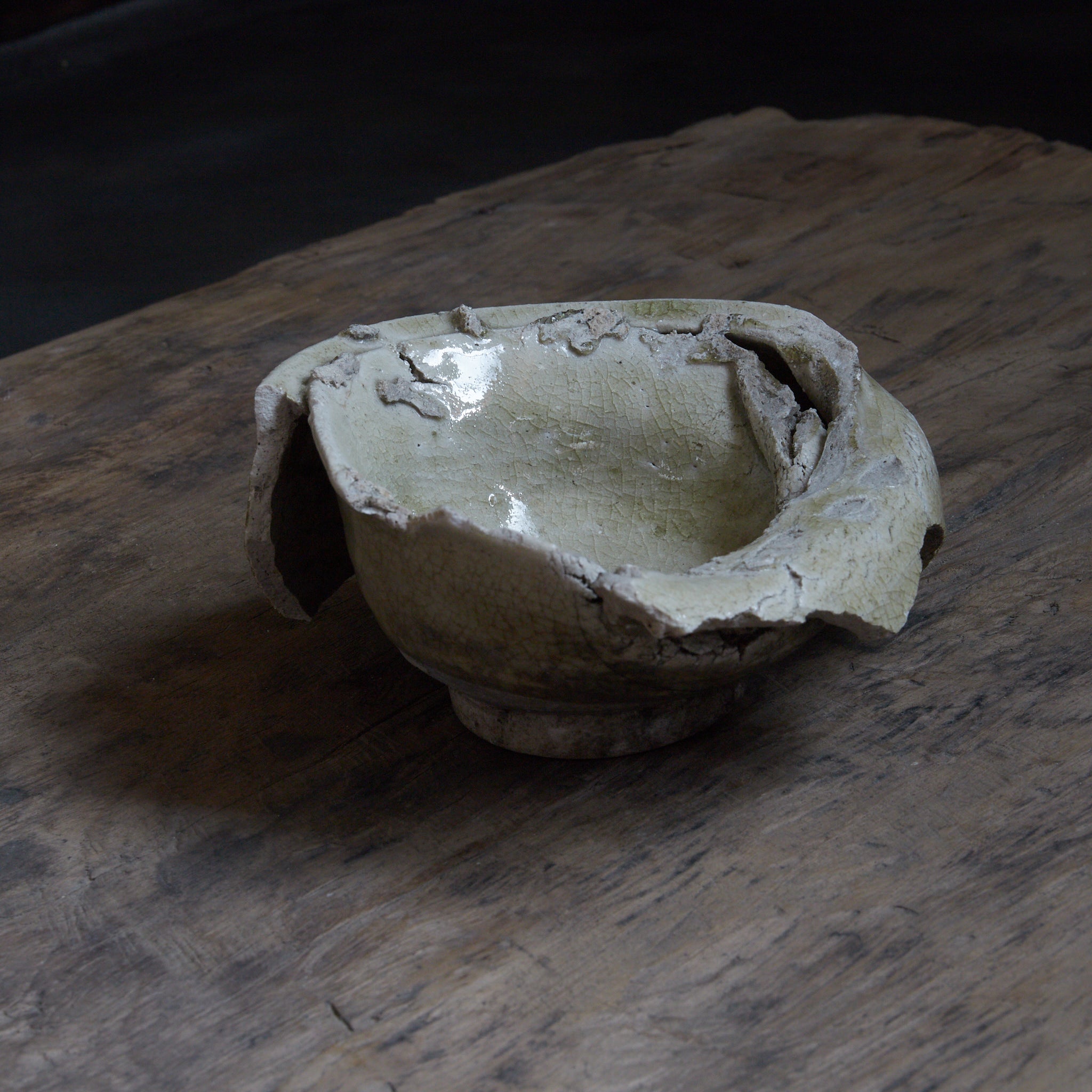 室町時代 古瀬戸 ひっつき破茶碗（1336–1573CE） | 入蘆花（ロカニイル）