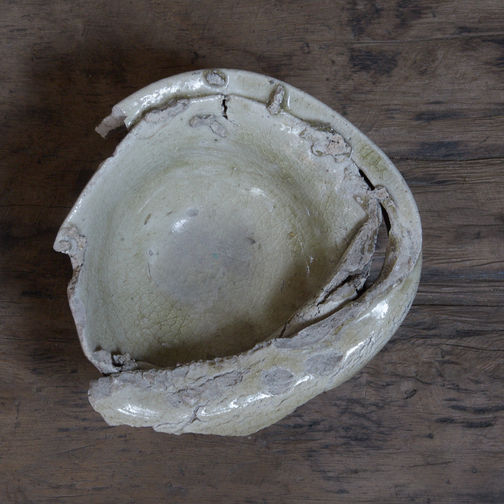KILN-DAMAGED TEA BOWL WITH FIRING ADHESION, Ko-Seto, Muromachi Period（1336–1573CE）
