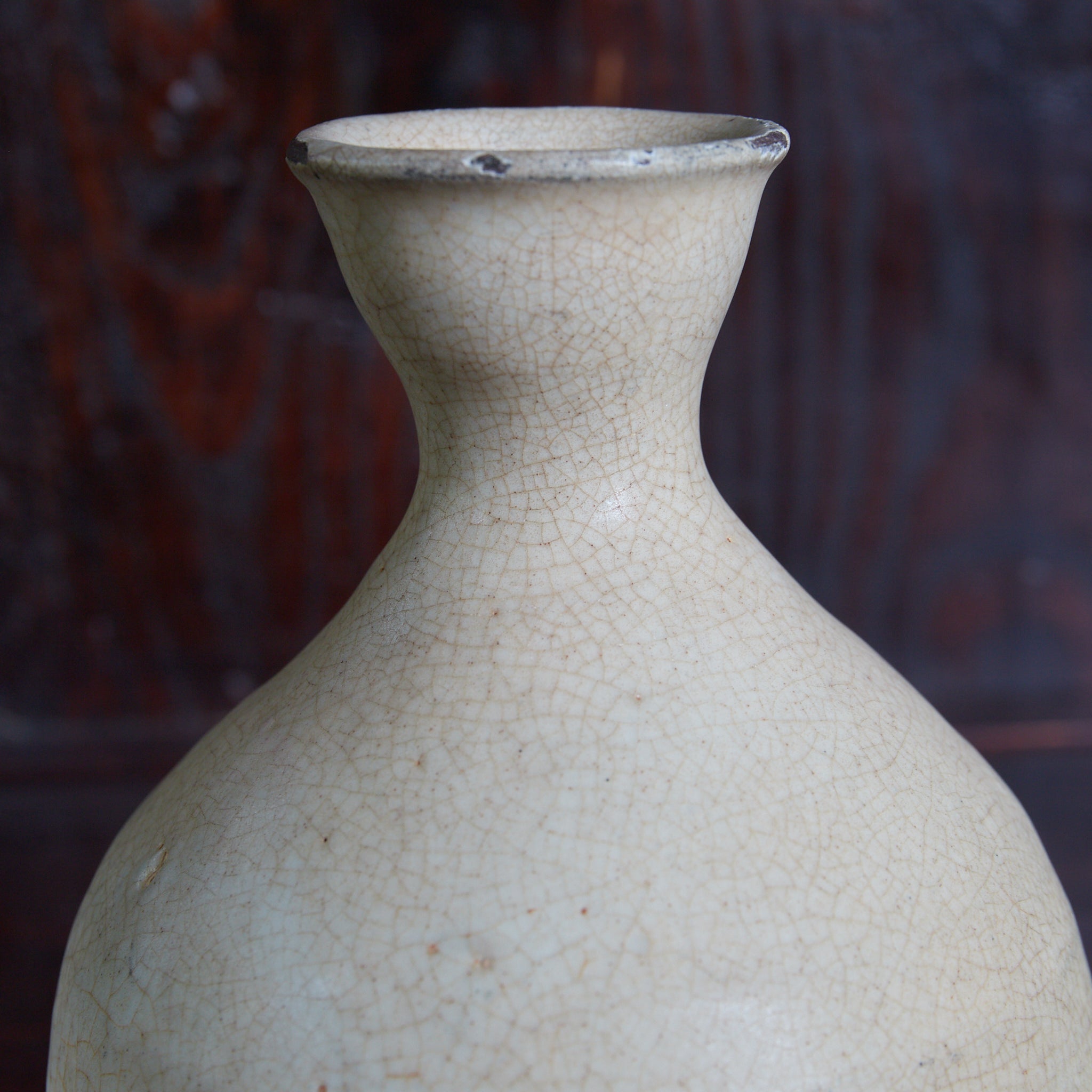 ENGOBIERTE FLASCHE / TOKKURI, Buncheong-Ware, Joseon-Dynastie（1392–1897 n. Chr.）
