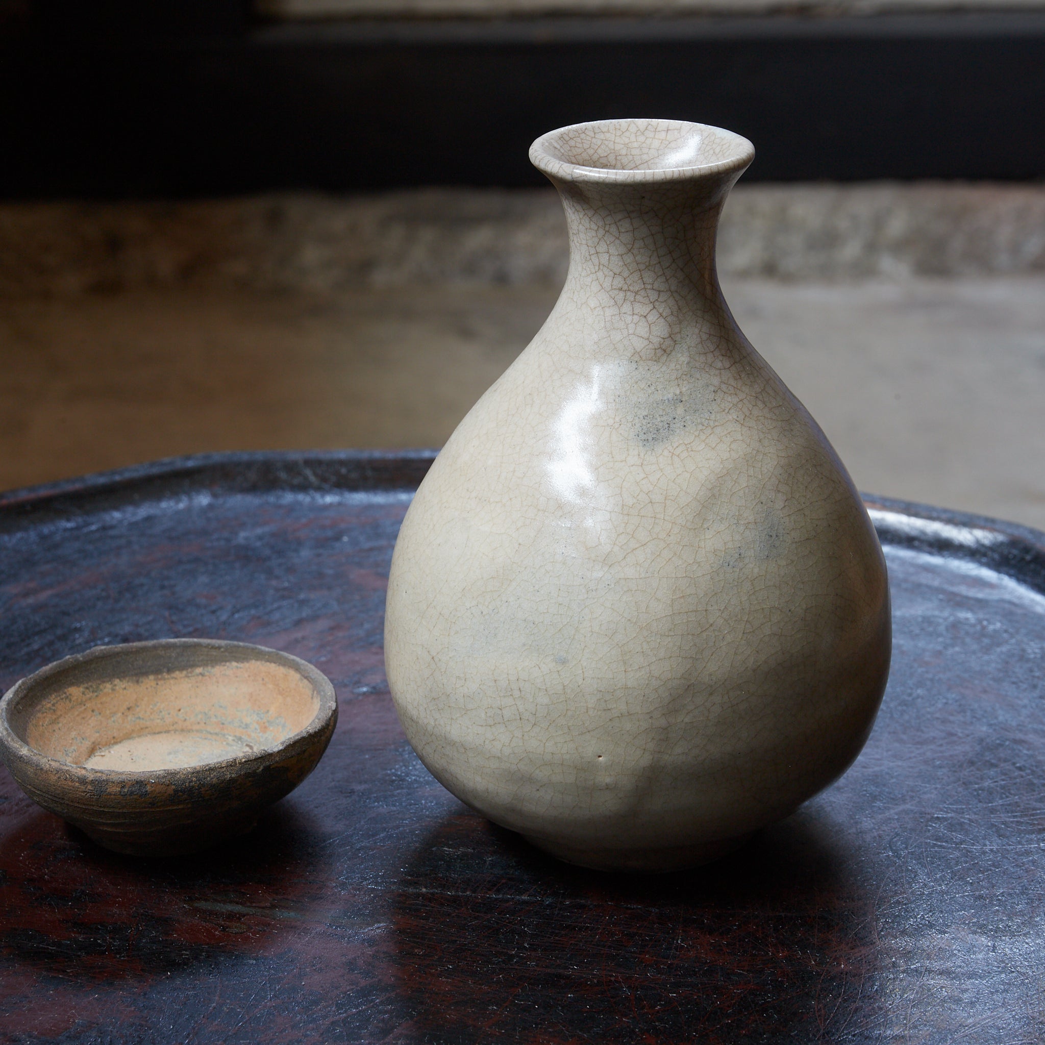 ENGOBÉE BOUTEILLE / TOKKURI, Céramique Buncheong, Dynastie Joseon（1392–1897 apr. J.-C.）