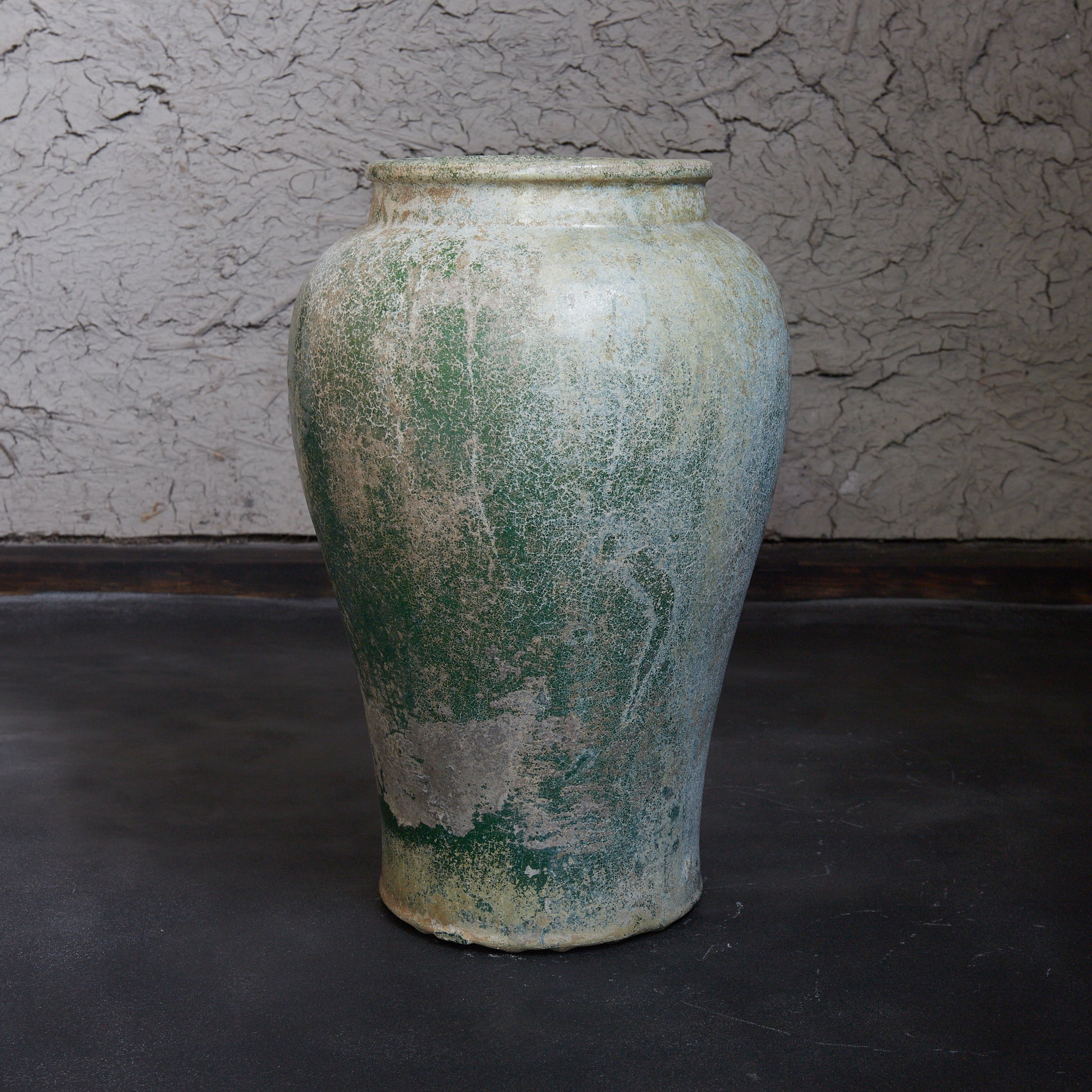 明代 銀化緑釉陶倉 無蓋（1368–1644CE） | 入蘆花（ロカニイル）