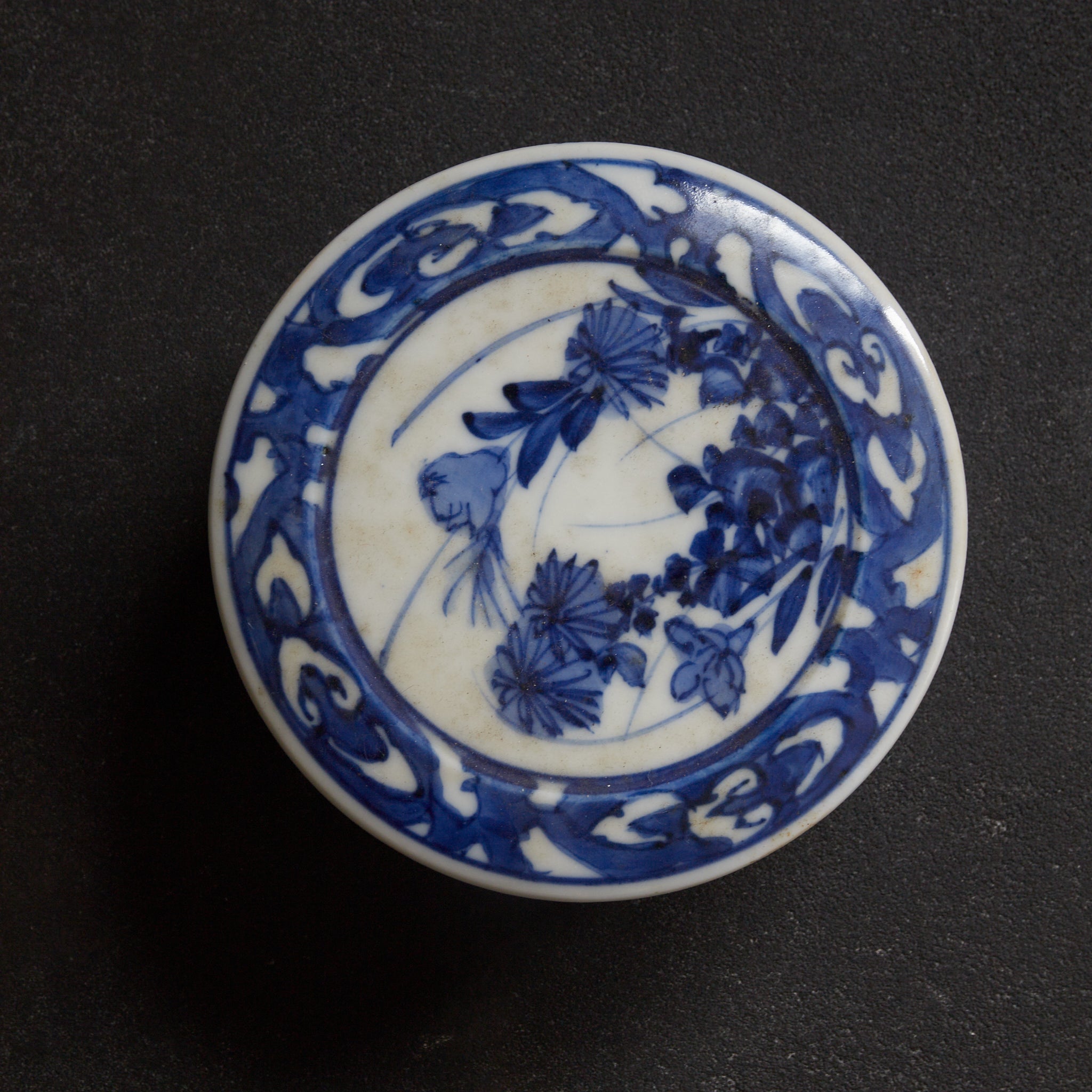 江戸–明治時代 古伊万里 染付草花文菓子器（1603–1912CE） | 入蘆花