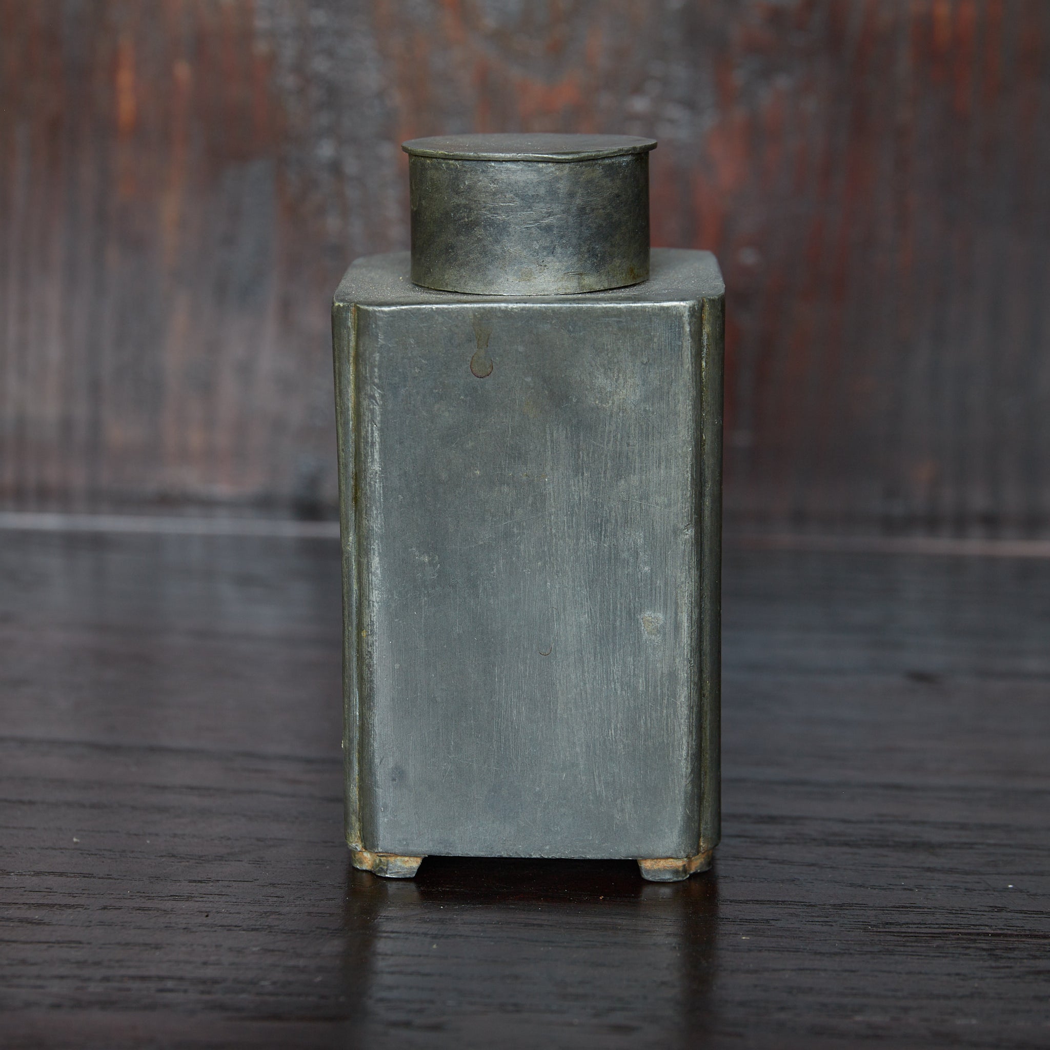 清代 古錫四方茶入（1616–1911CE） | 入蘆花（ロカニイル）