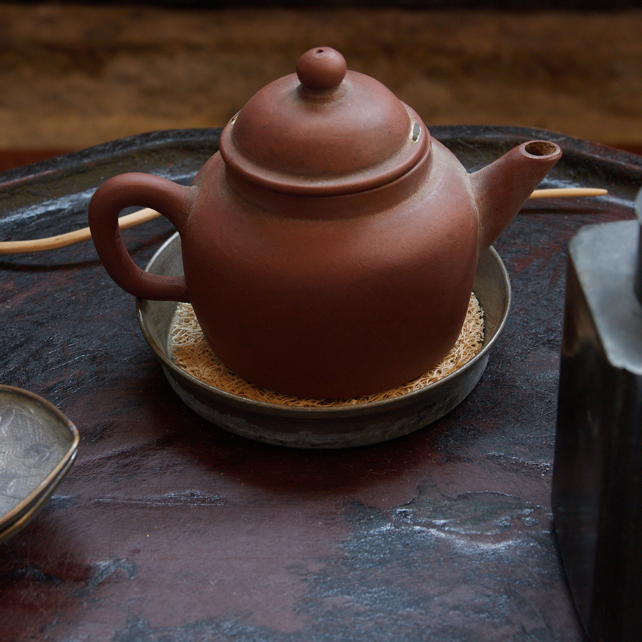 清代 英祥堂造款 古錫円式瓶座（1616–1911CE） | 入蘆花（ロカニイル）