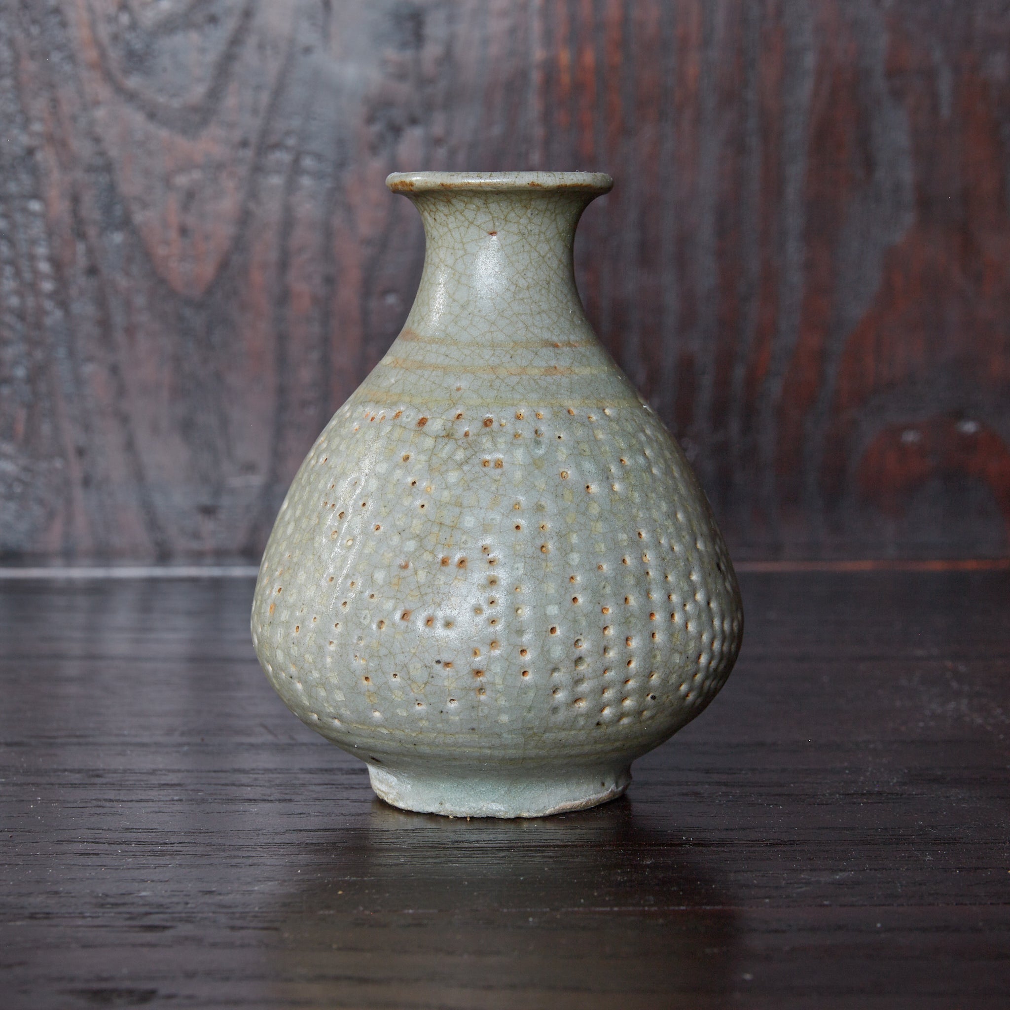 MIT WEISSEN EINLAGEN FLASCHE / TOKKURI, Buncheong-Ware, Joseon-Dynastie（1392–1897 n. Chr.）
