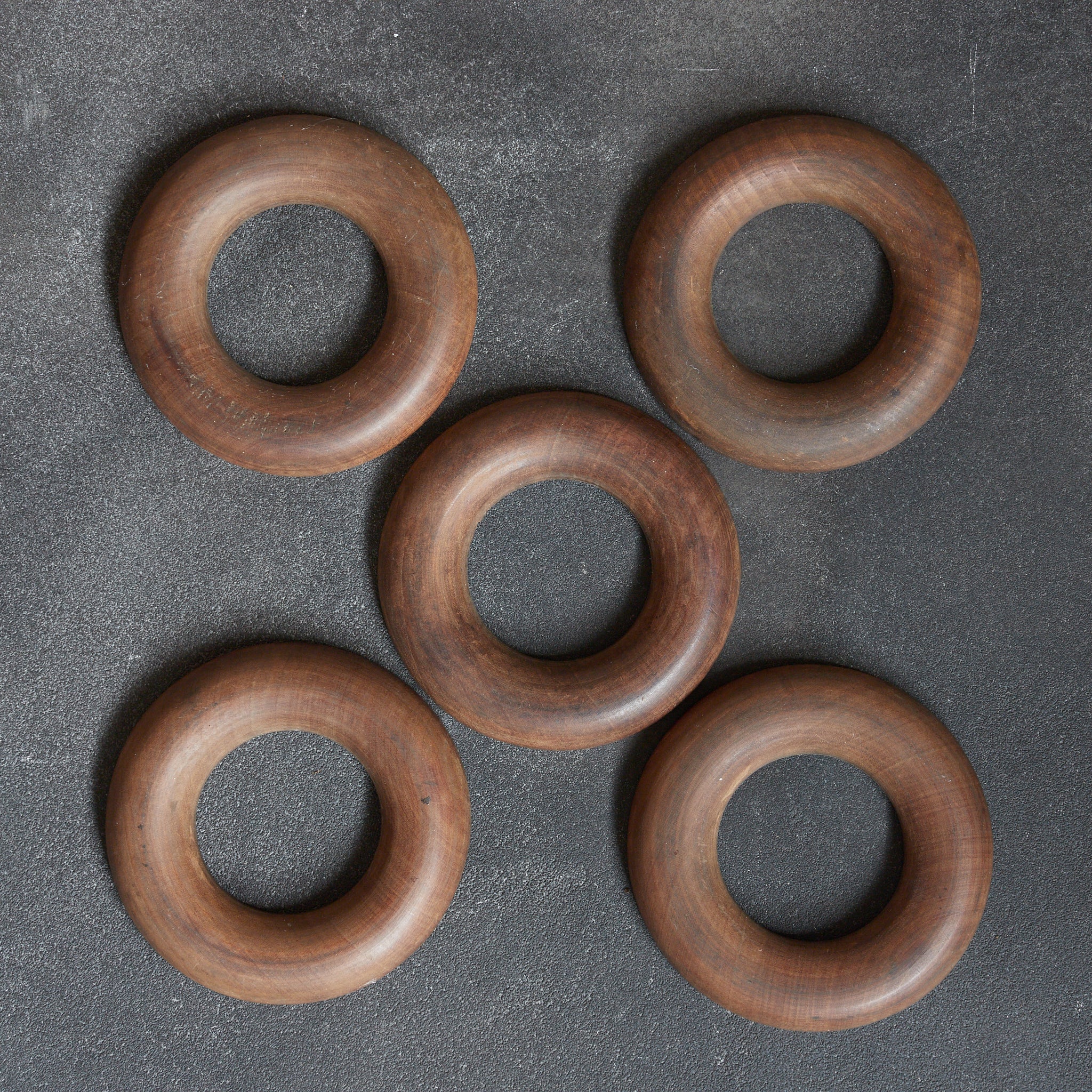 明治 古木地 環式茶托 5客揃（1868–1912CE）