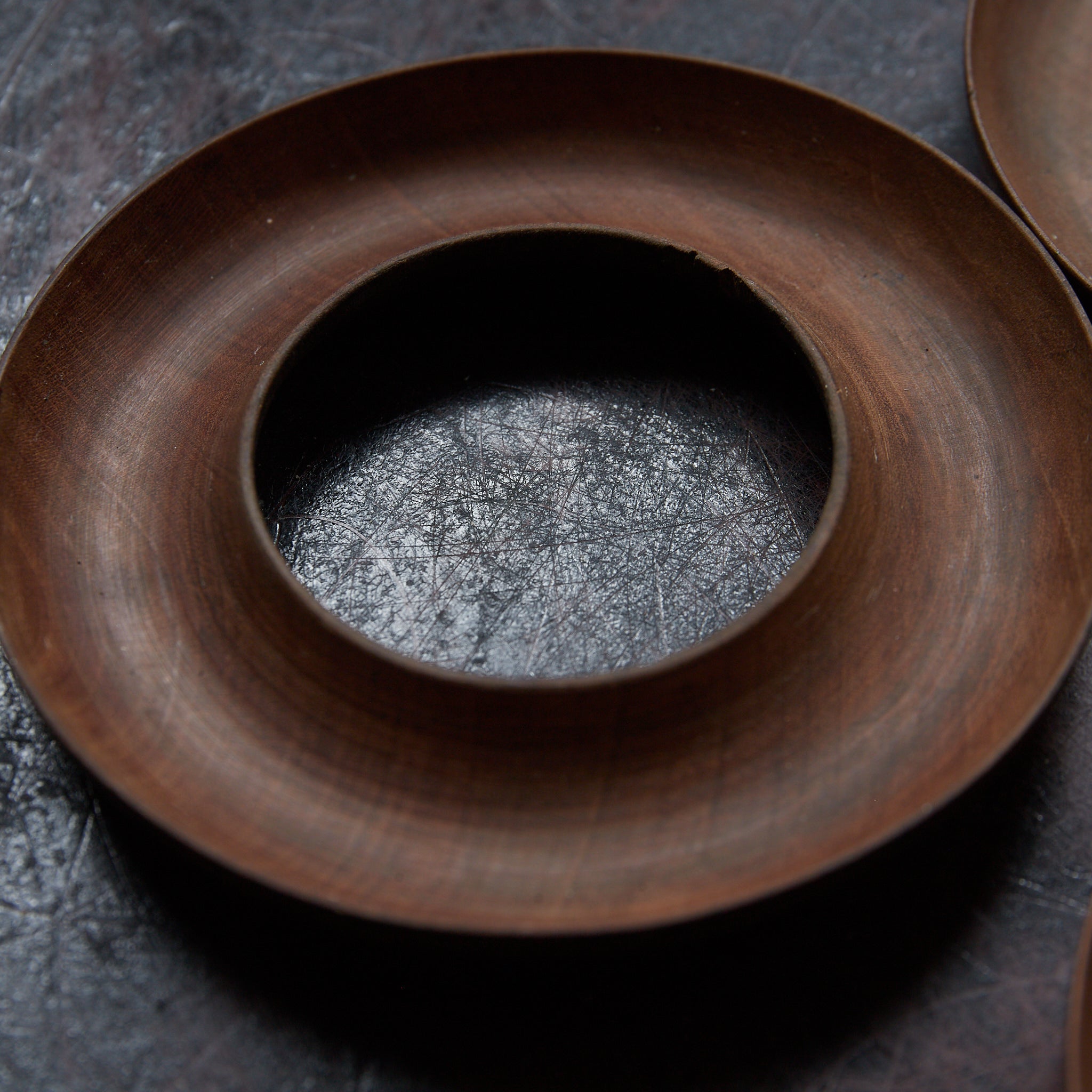 明治 古木地 環式茶托 5客揃（1868–1912CE）