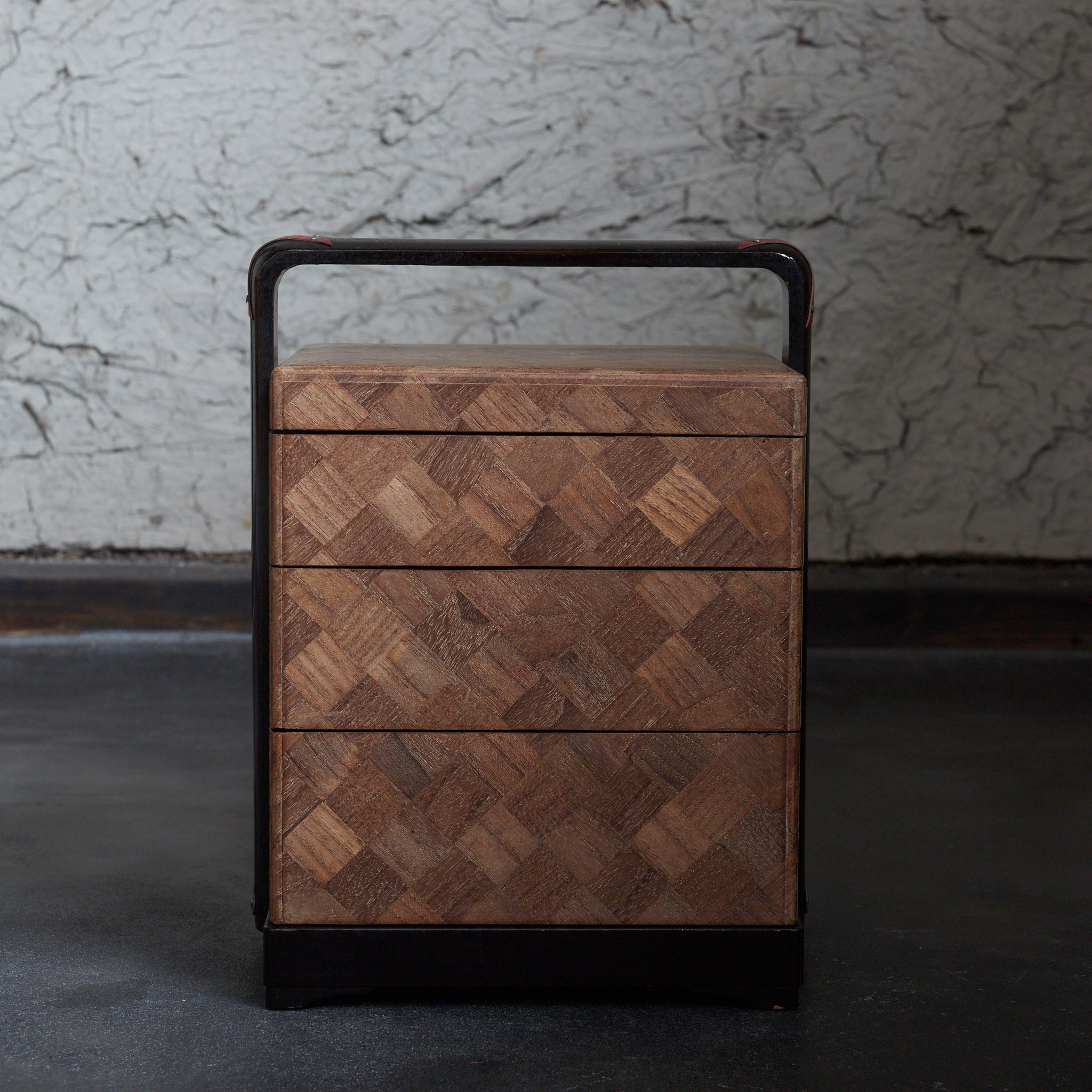 PARQUETRY-VENEERED TIERED SWEET BOX, Meiji Period（1868–1912CE）
