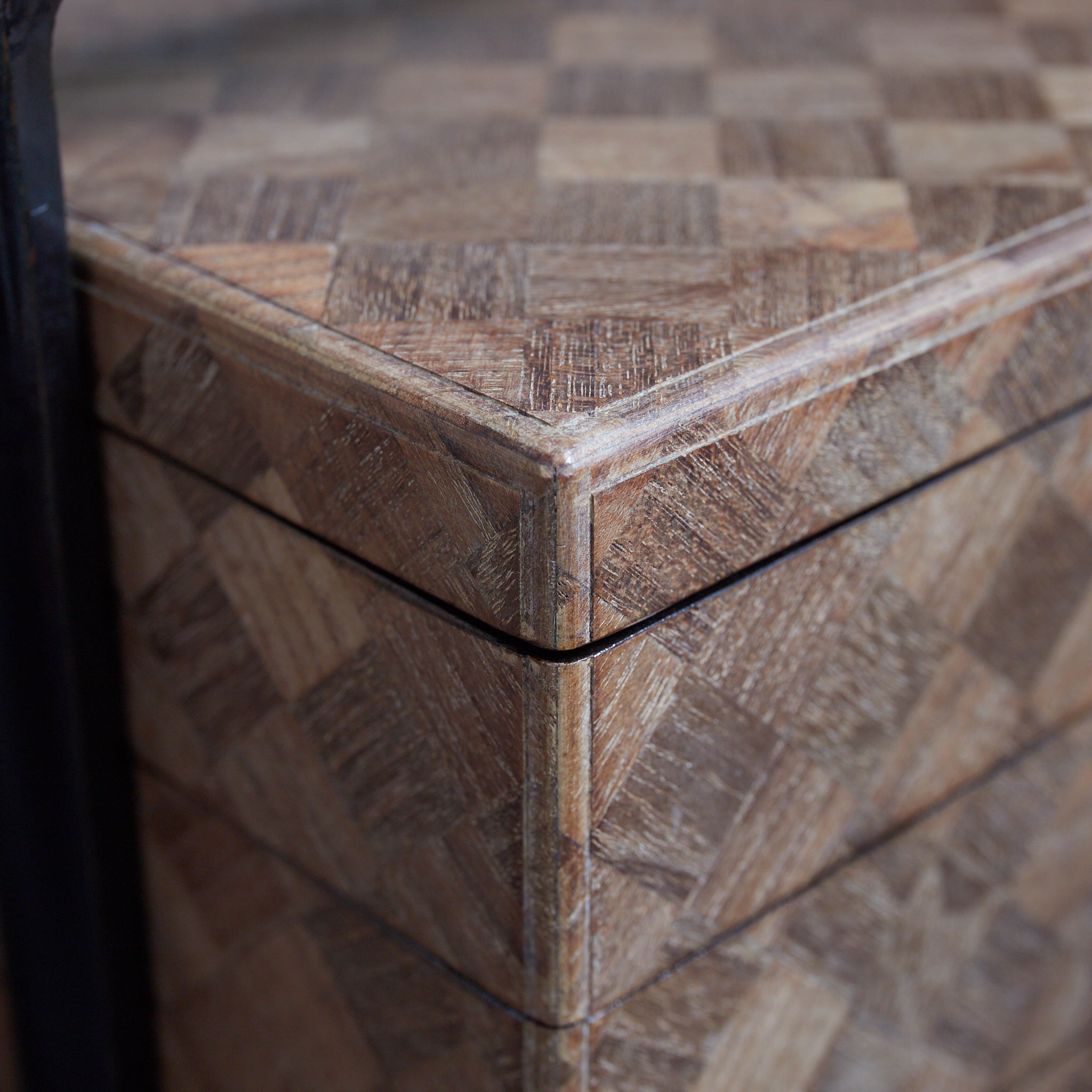 PARQUETRY-VENEERED TIERED SWEET BOX, Meiji Period（1868–1912CE）