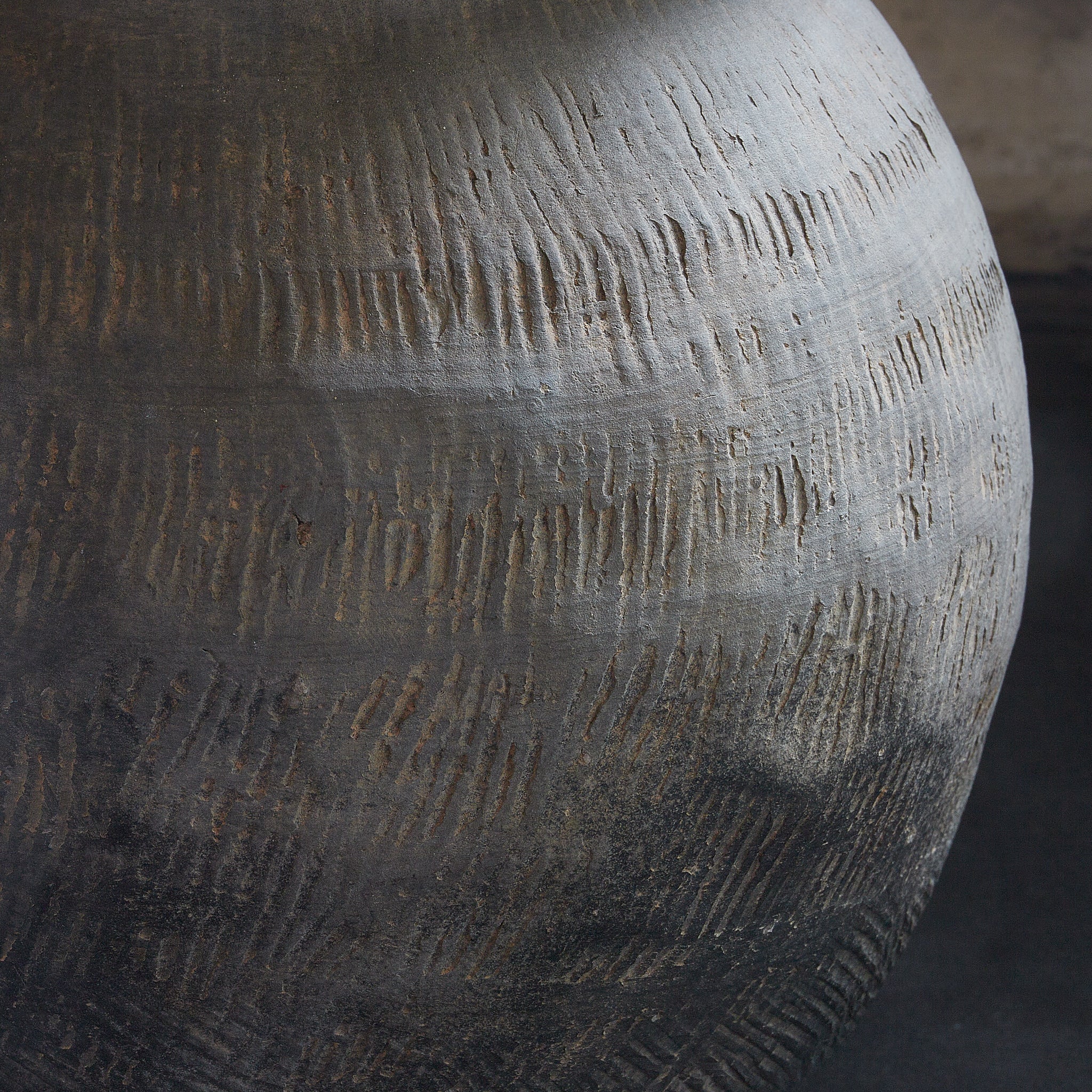 JARRE, Suzu, avec décor imprimé, Période Kamakura（1185–1333 apr. J.-C.）