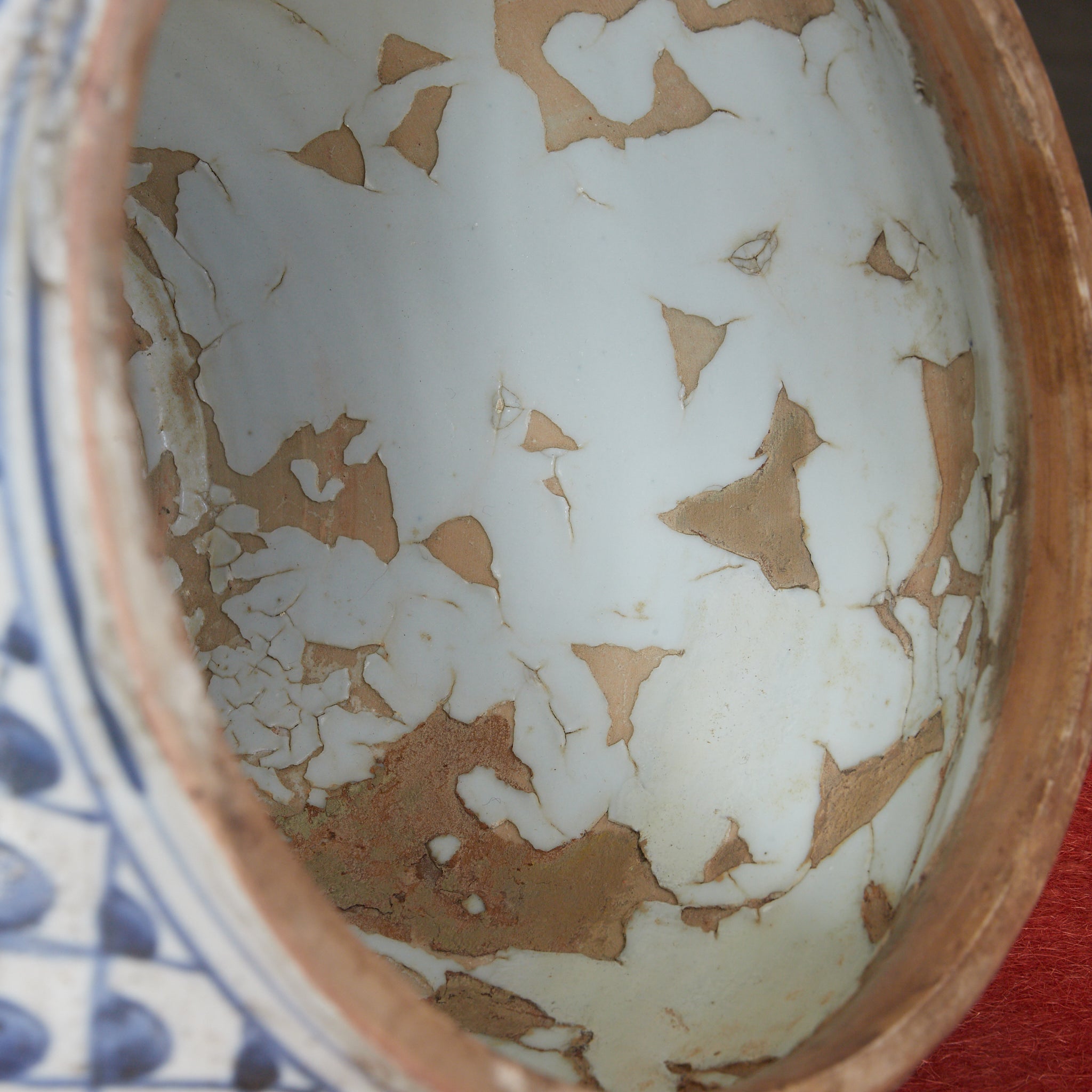 明代 古染付 魚鱗花卉文蓋壺 水指（1368–1644CE） | Detailansicht 16