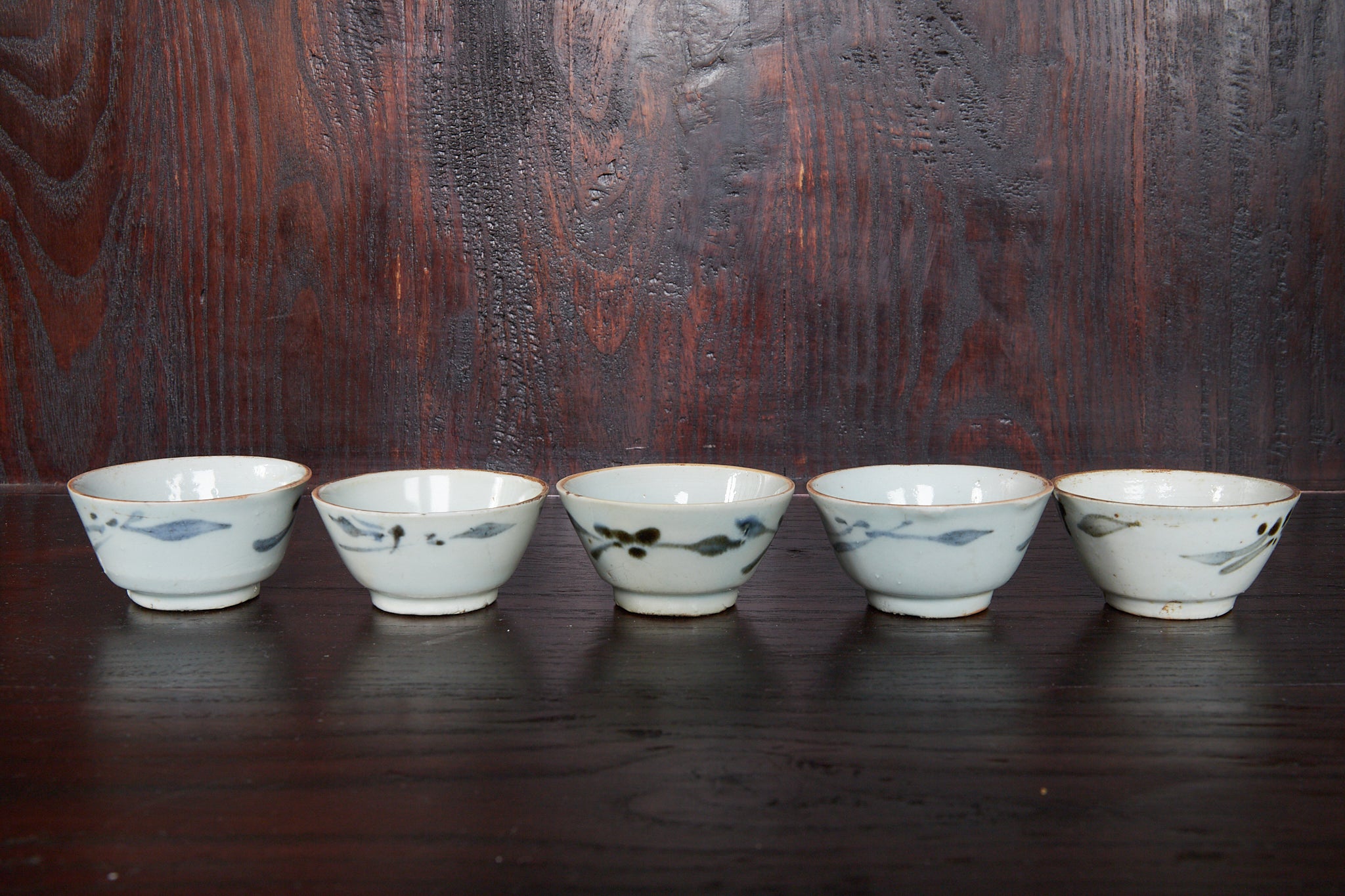 明代 古染付 草文煎茶碗 5客揃（1368–1644CE）｜詳細画像3