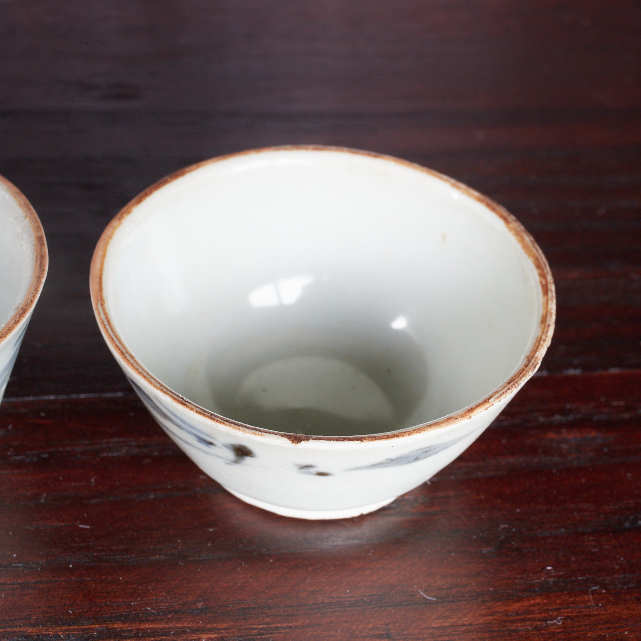 明代 古染付 草文煎茶碗 5客揃（1368–1644CE） | 入蘆花（ロカニイル）
