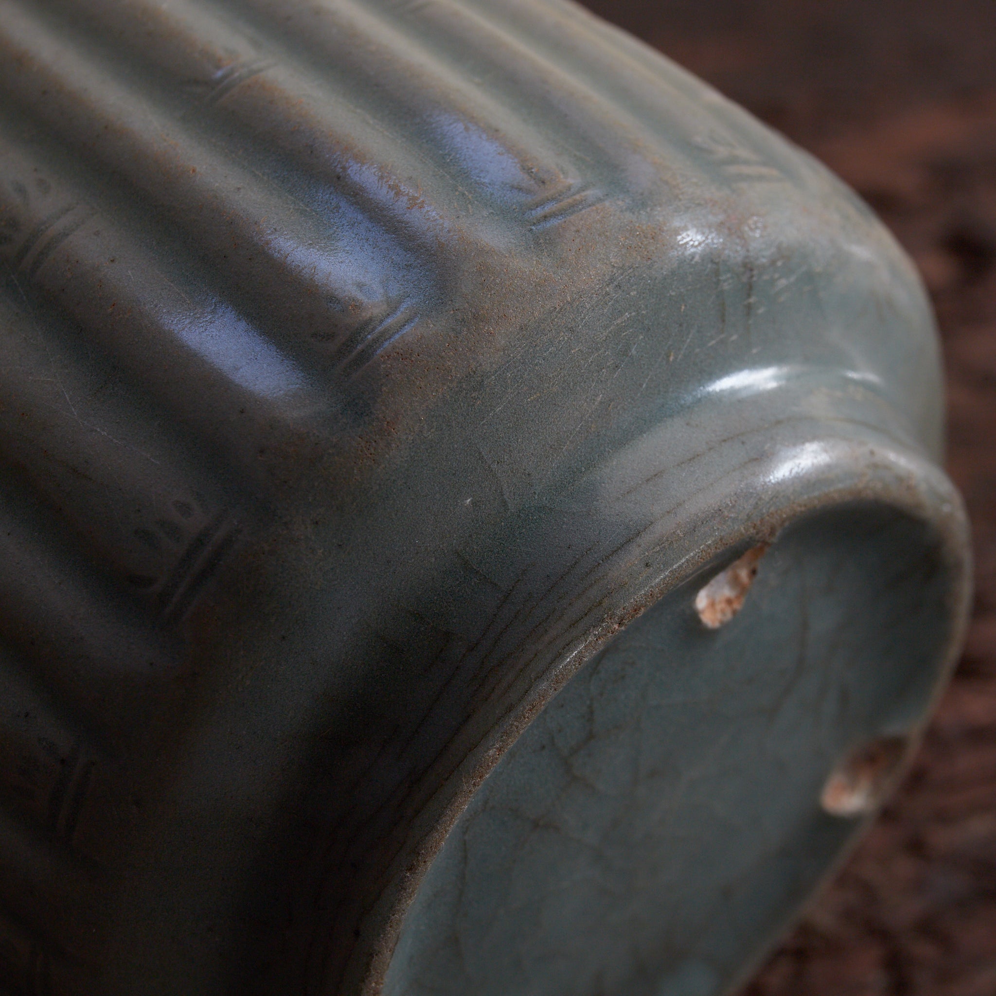 CYLINDRICAL CUP, Celadon with relief-carved bamboo-joint pattern, With wooden box, Goryeo Dynasty (918–1392 CE) | Detail image 21