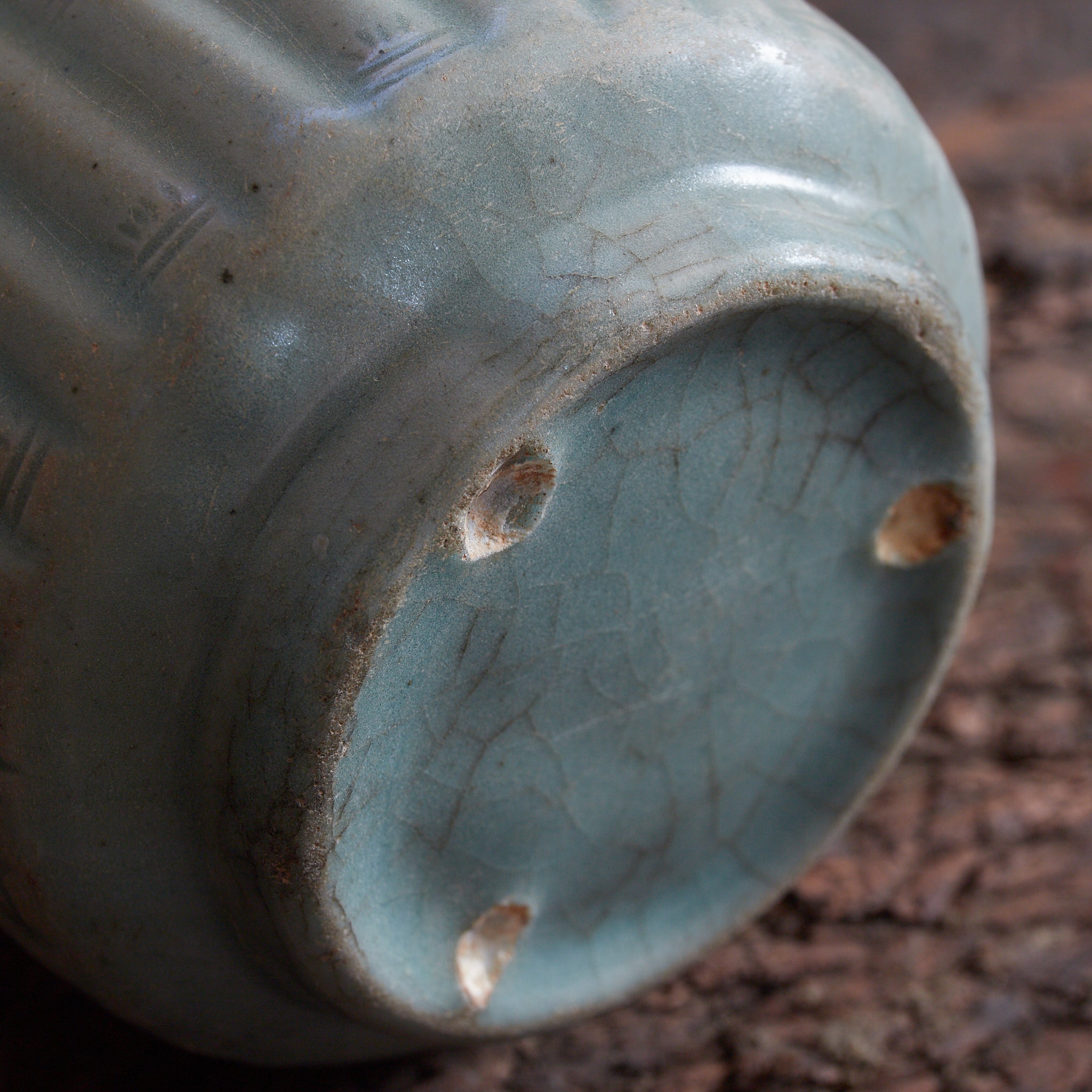 CYLINDRICAL CUP, Celadon with relief-carved bamboo-joint pattern, With wooden box, Goryeo Dynasty (918–1392 CE) | Detail image 24