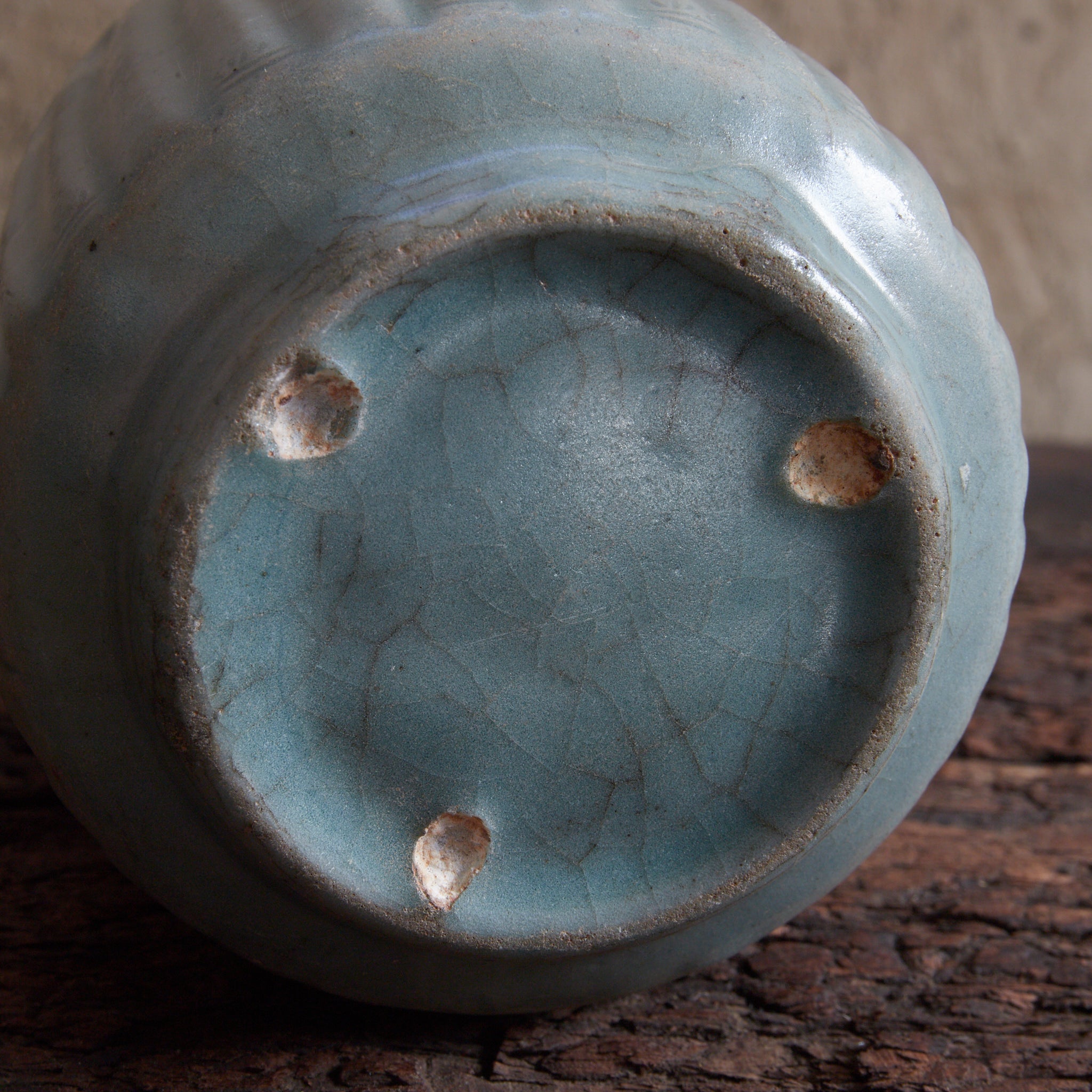CYLINDRICAL CUP, Celadon with relief-carved bamboo-joint pattern, With wooden box, Goryeo Dynasty (918–1392 CE) | Detail image 26