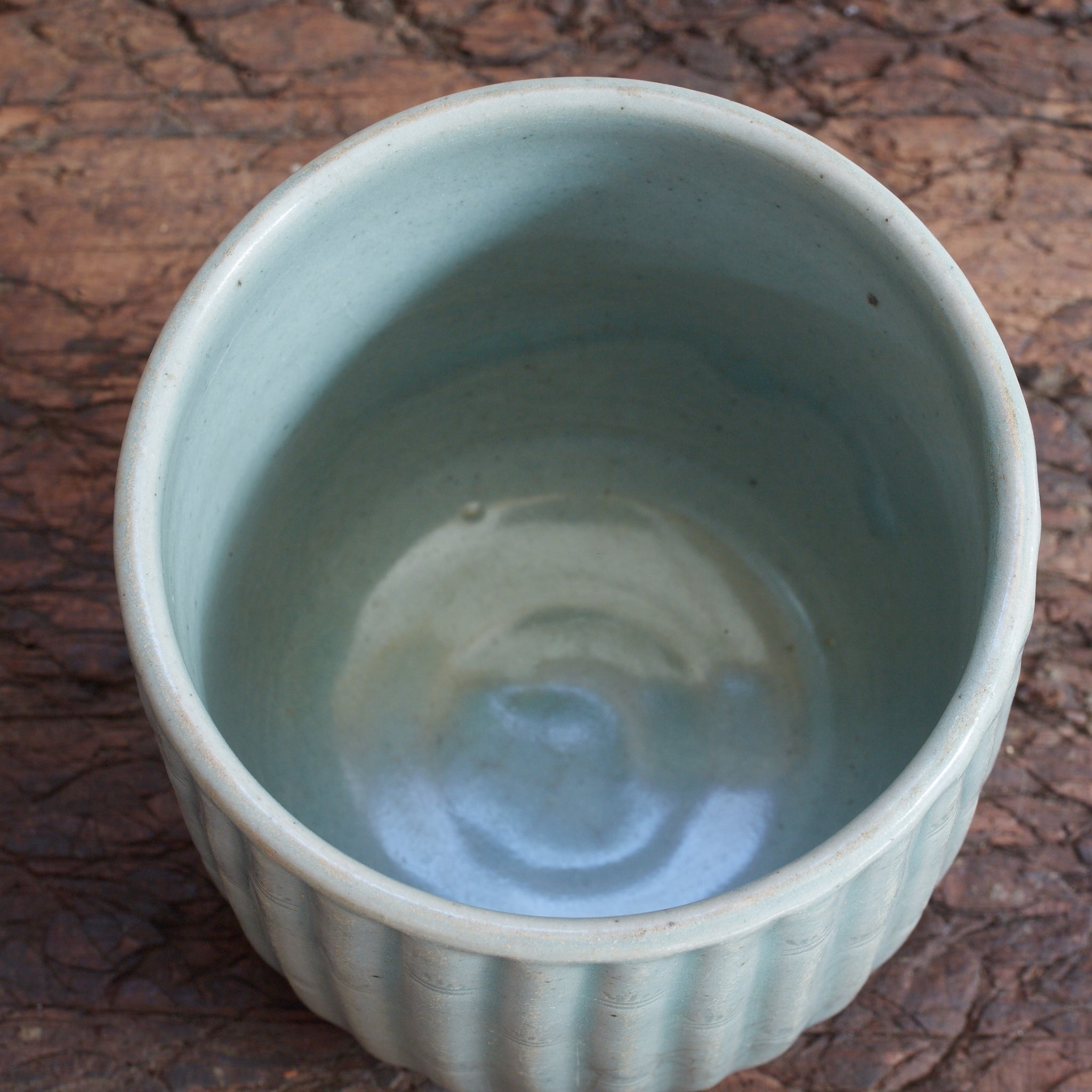 CYLINDRICAL CUP, Celadon with relief-carved bamboo-joint pattern, With wooden box, Goryeo Dynasty (918–1392 CE) | Detail image 33