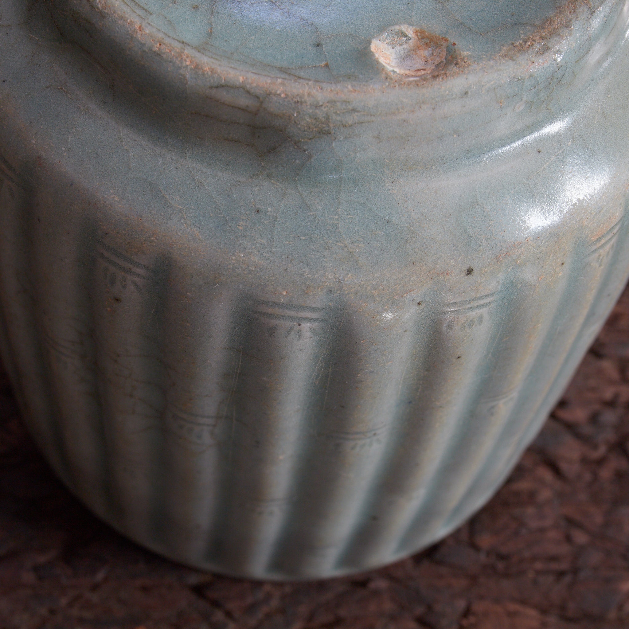 CYLINDRICAL CUP, Celadon with relief-carved bamboo-joint pattern, With wooden box, Goryeo Dynasty (918–1392 CE) | Detail image 34