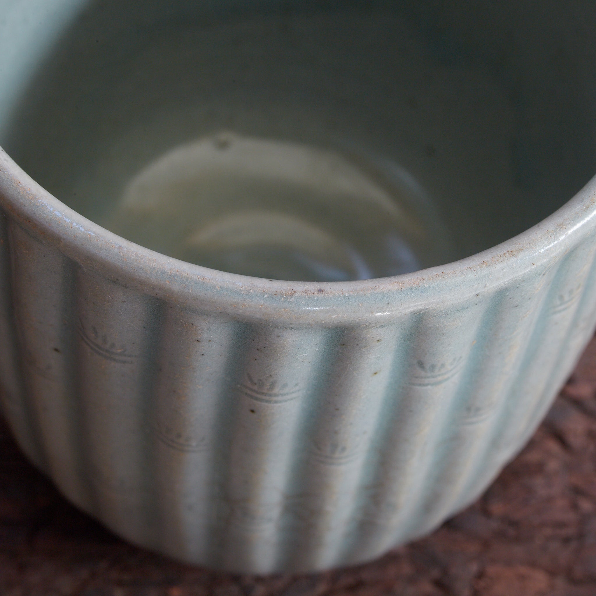 CYLINDRICAL CUP, Celadon with relief-carved bamboo-joint pattern, With wooden box, Goryeo Dynasty (918–1392 CE) | Detail image 35