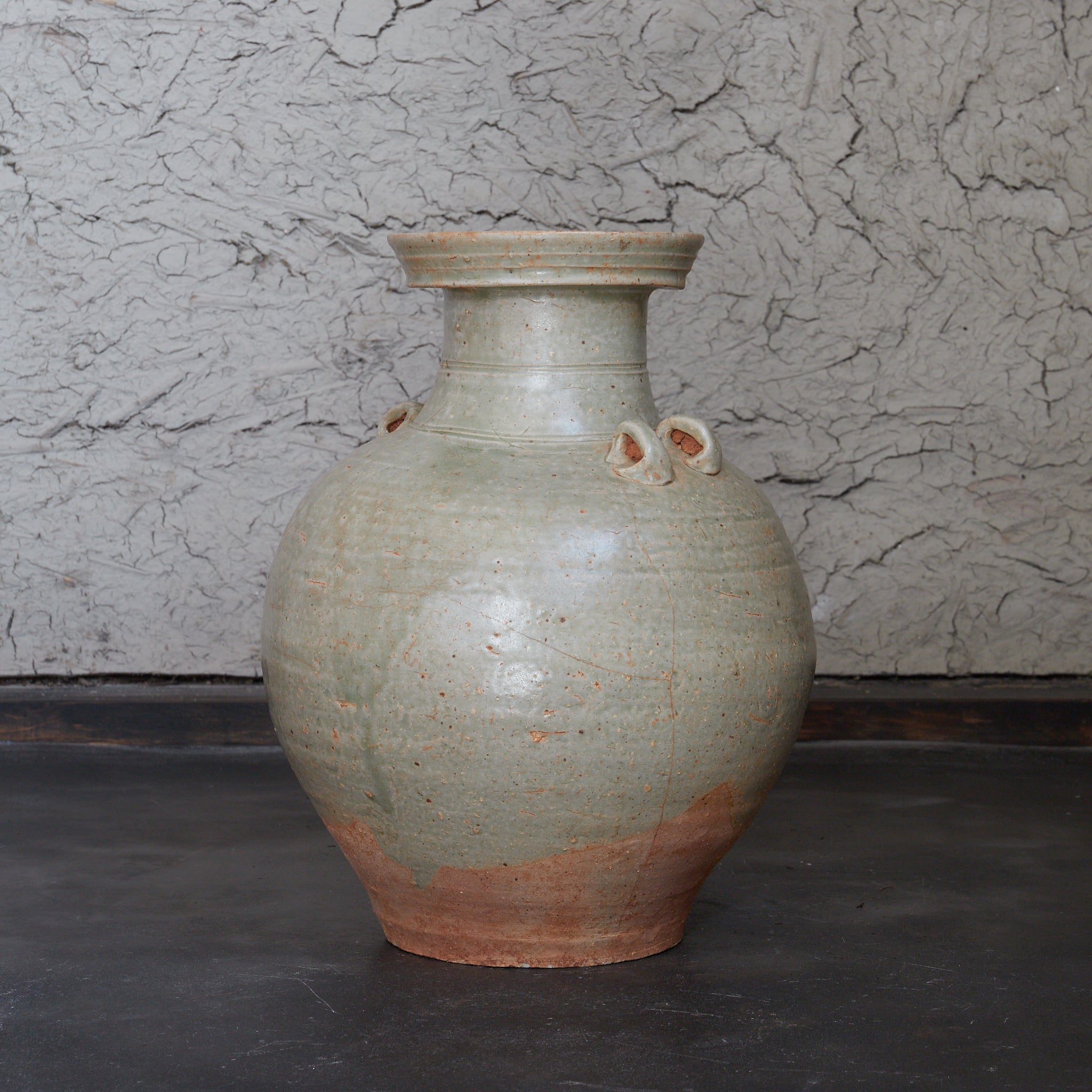 唐代 越州窯 青磁双耳盤口大瓶（618–907CE）｜詳細画像6