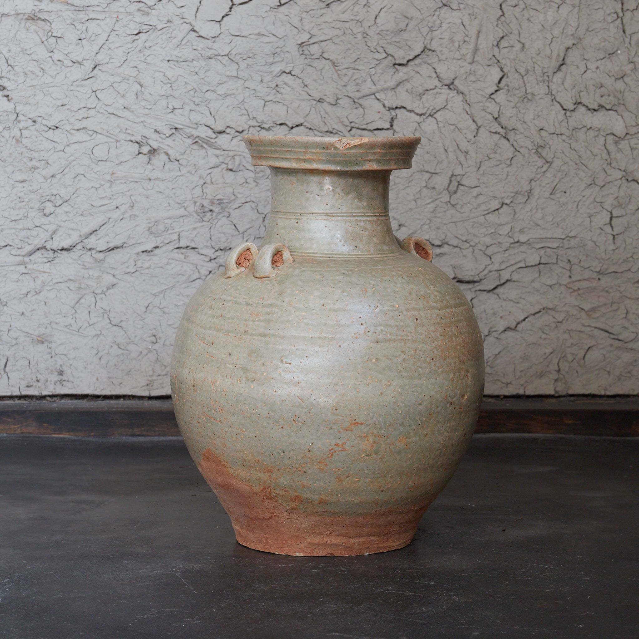 唐代 越州窯 青磁双耳盤口大瓶（618–907CE）｜詳細画像8