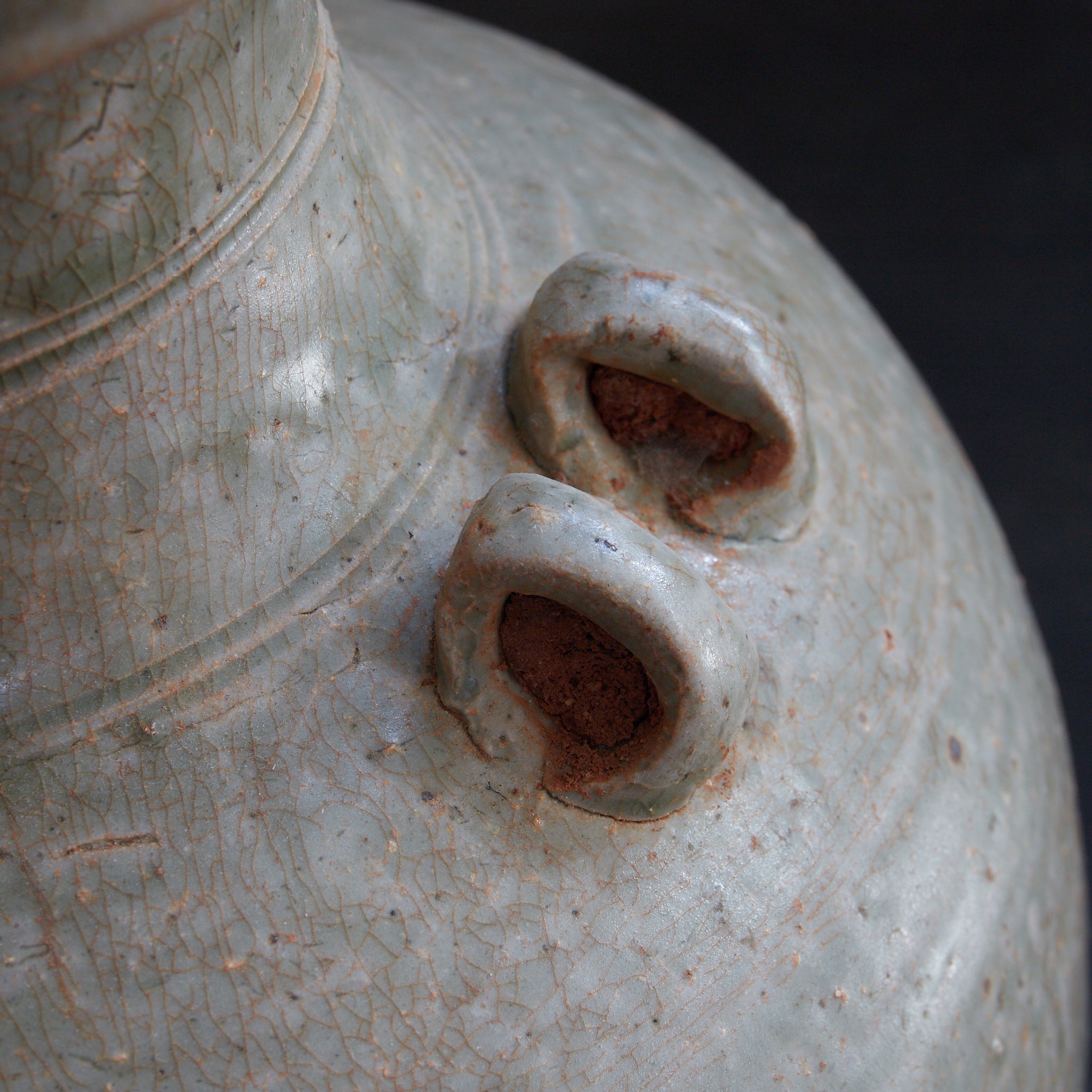 唐代 越州窯 青磁双耳盤口大瓶（618–907CE）｜詳細画像17