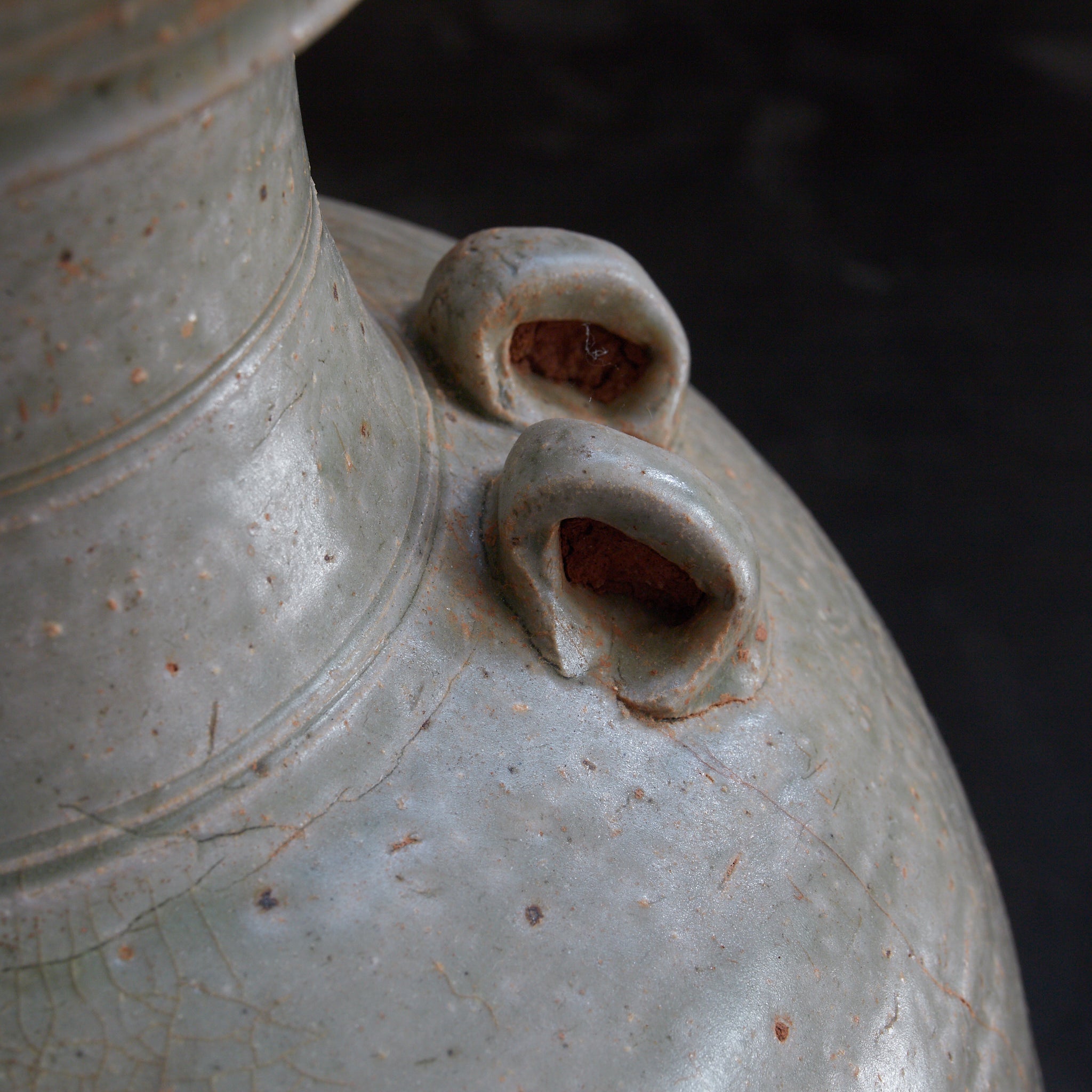 唐代 越州窯 青磁双耳盤口大瓶（618–907CE）｜詳細画像20