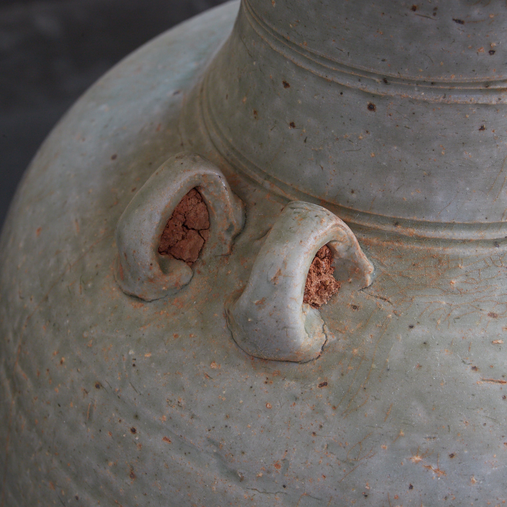 唐代 越州窯 青磁双耳盤口大瓶（618–907CE）｜詳細画像22
