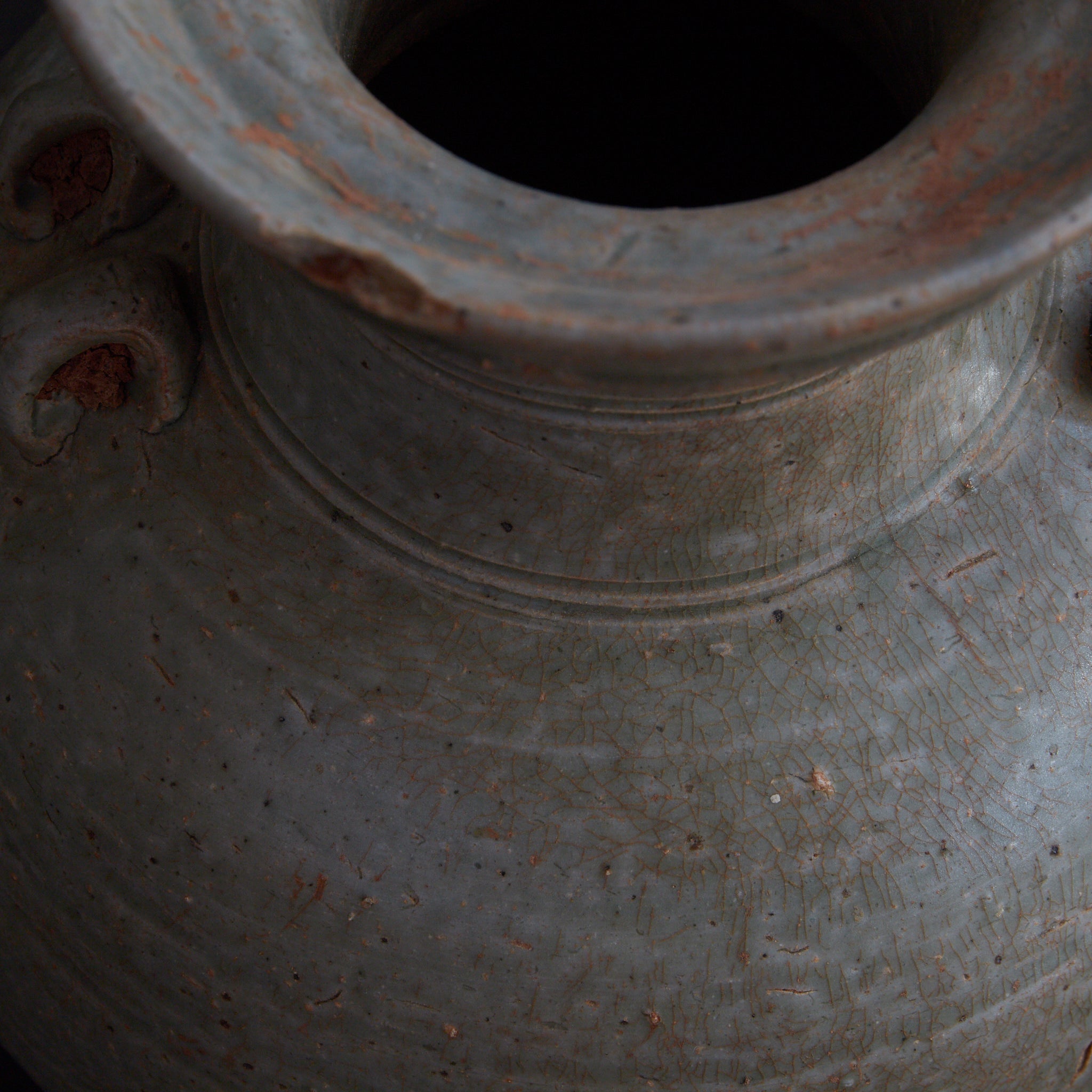 唐代 越州窯 青磁双耳盤口大瓶（618–907CE）｜詳細画像26