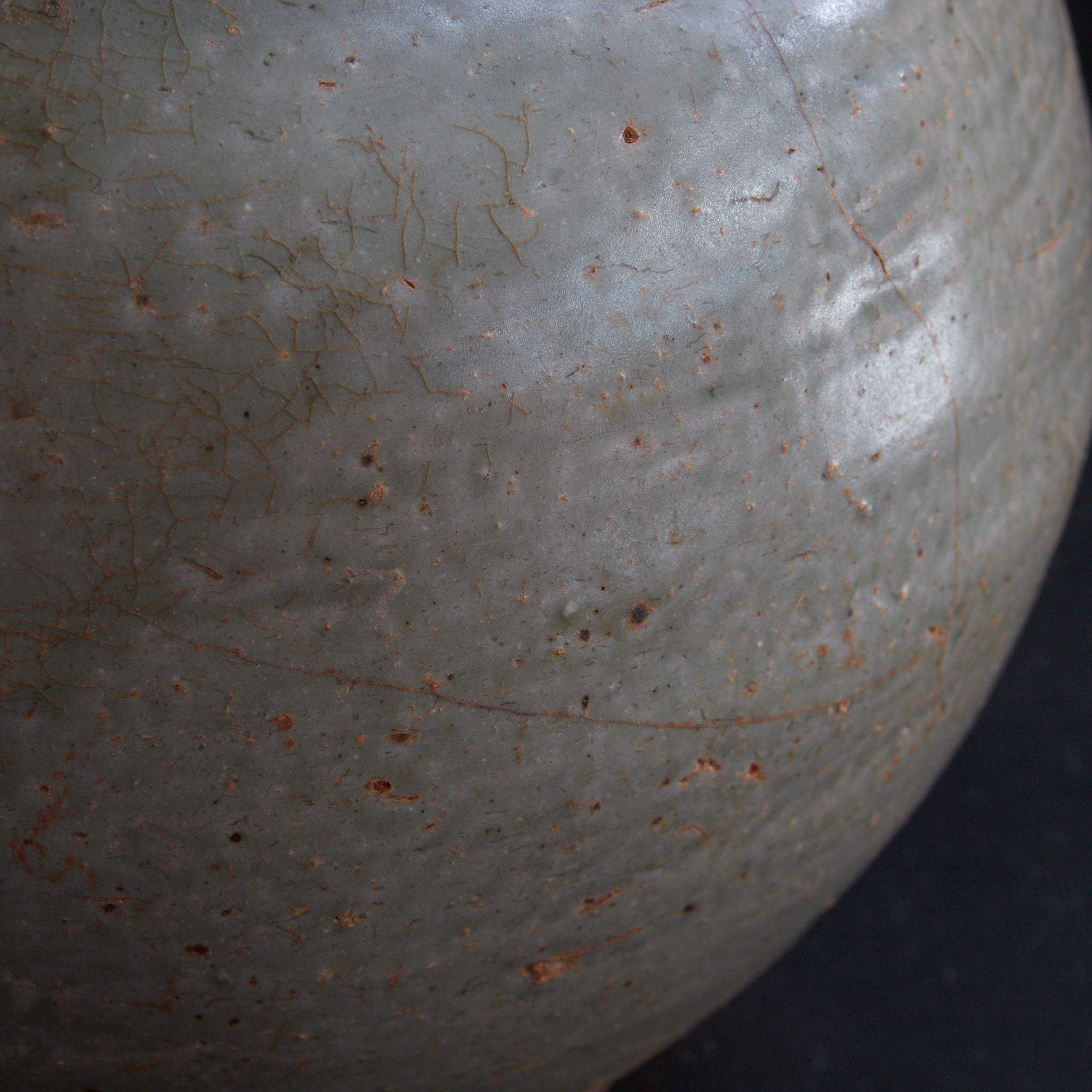 唐代 越州窯 青磁双耳盤口大瓶（618–907CE）｜詳細画像32